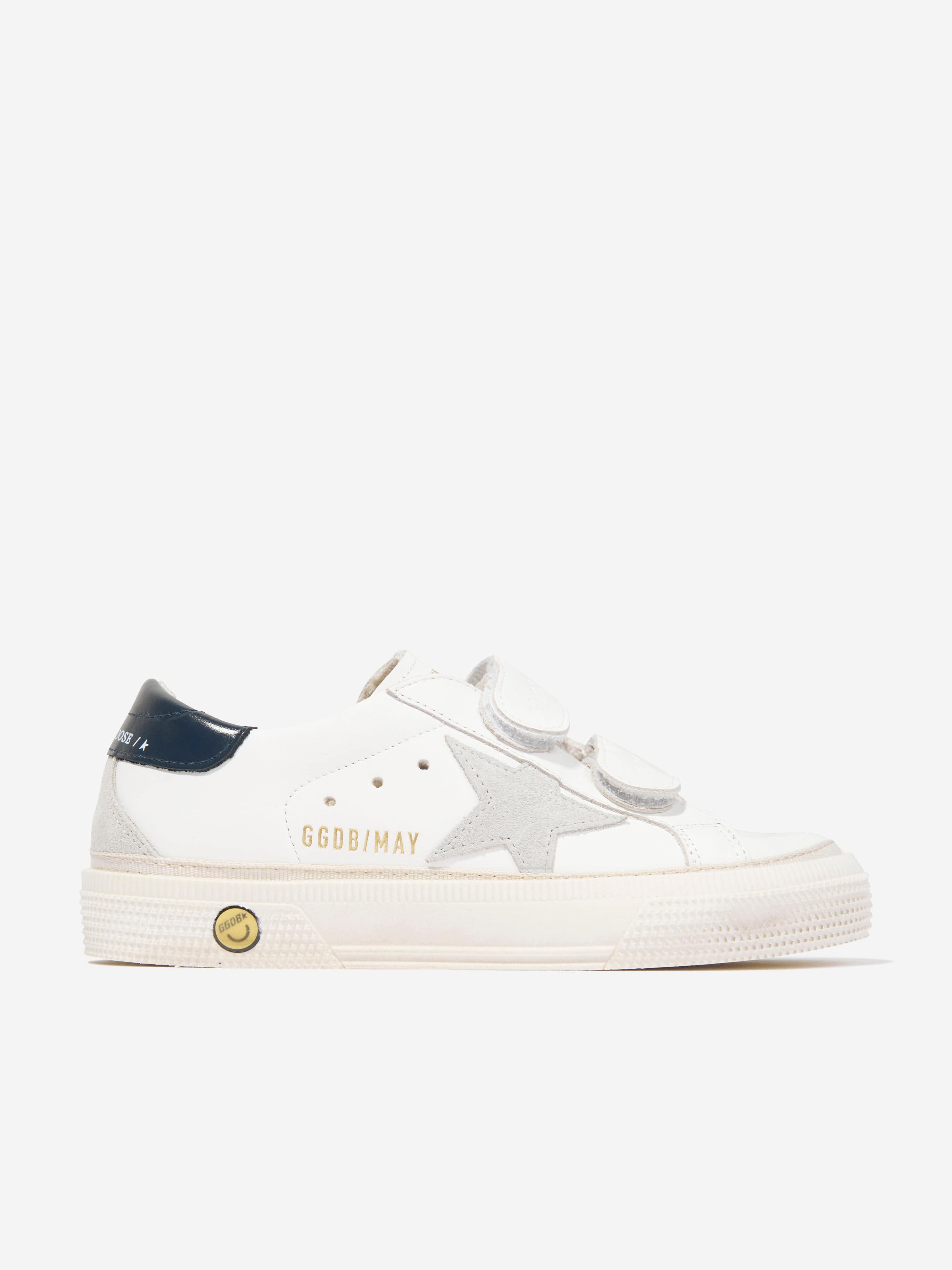 Golden Goose Kids Leather Star May School Trainers in White Clearance Online Fake