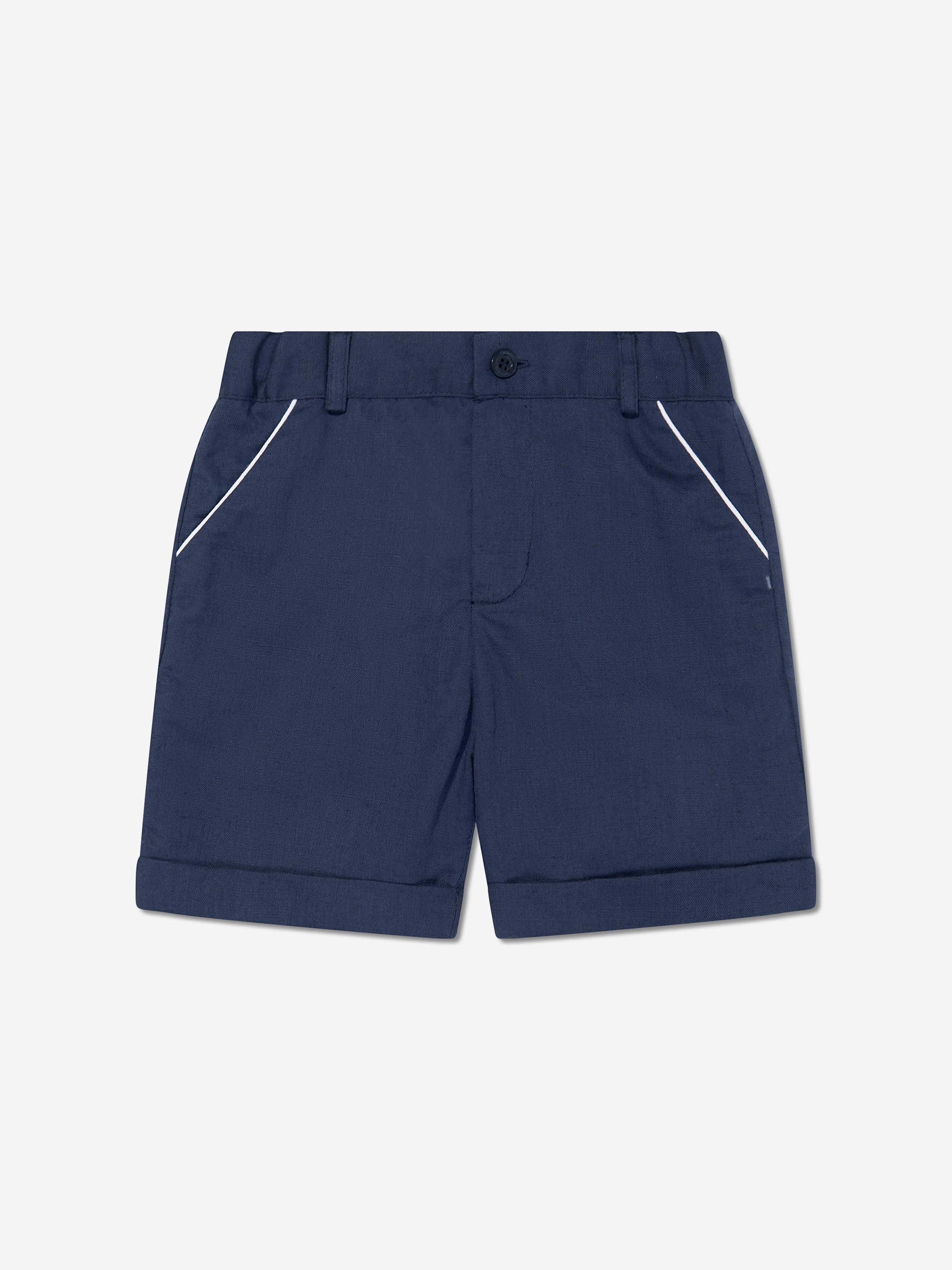 Patachou Boys Linen Shorts in Navy Browse
