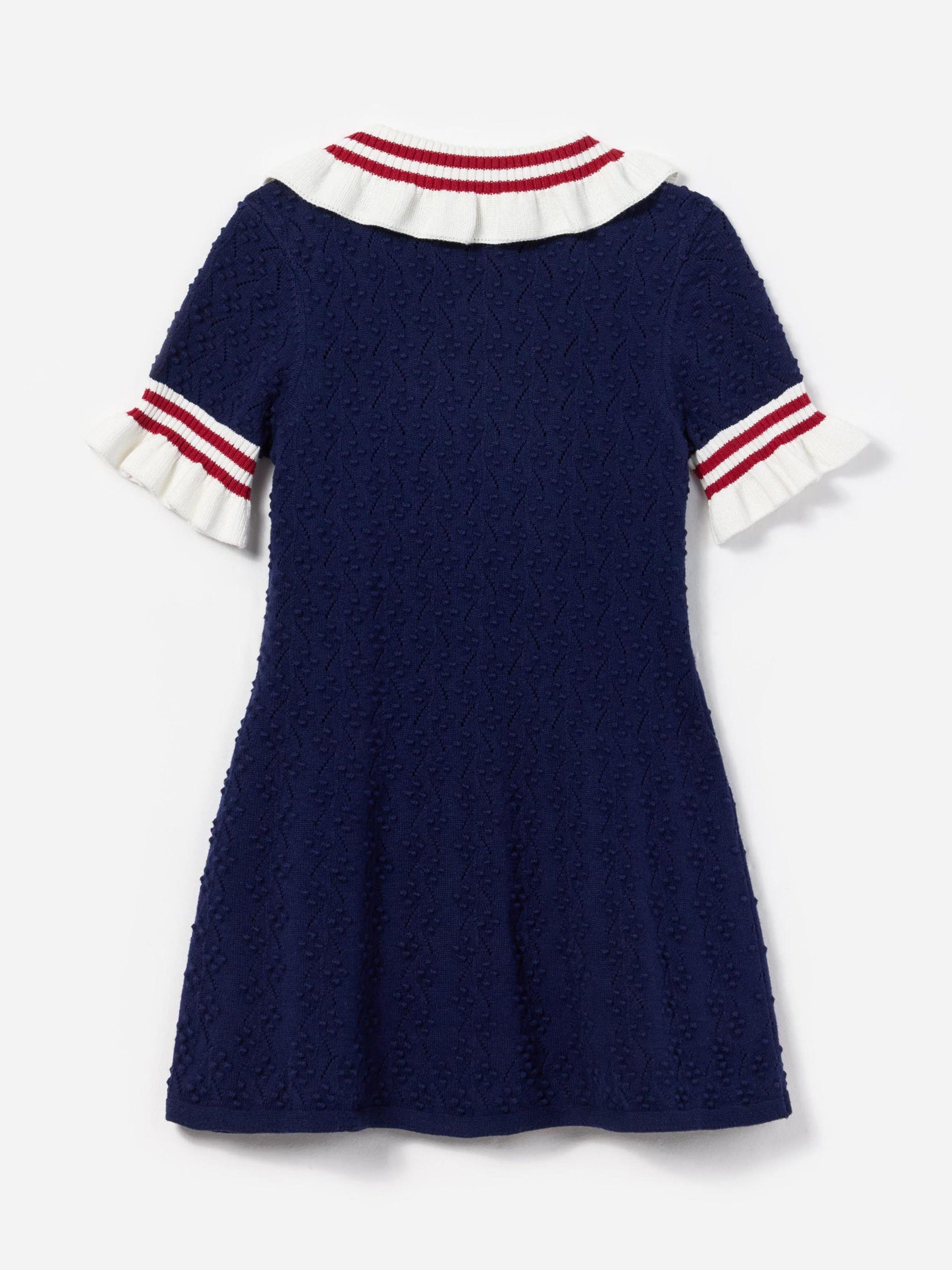 Girls Textured Knit Dress in Navy Cheap Sale Best Wholesale
