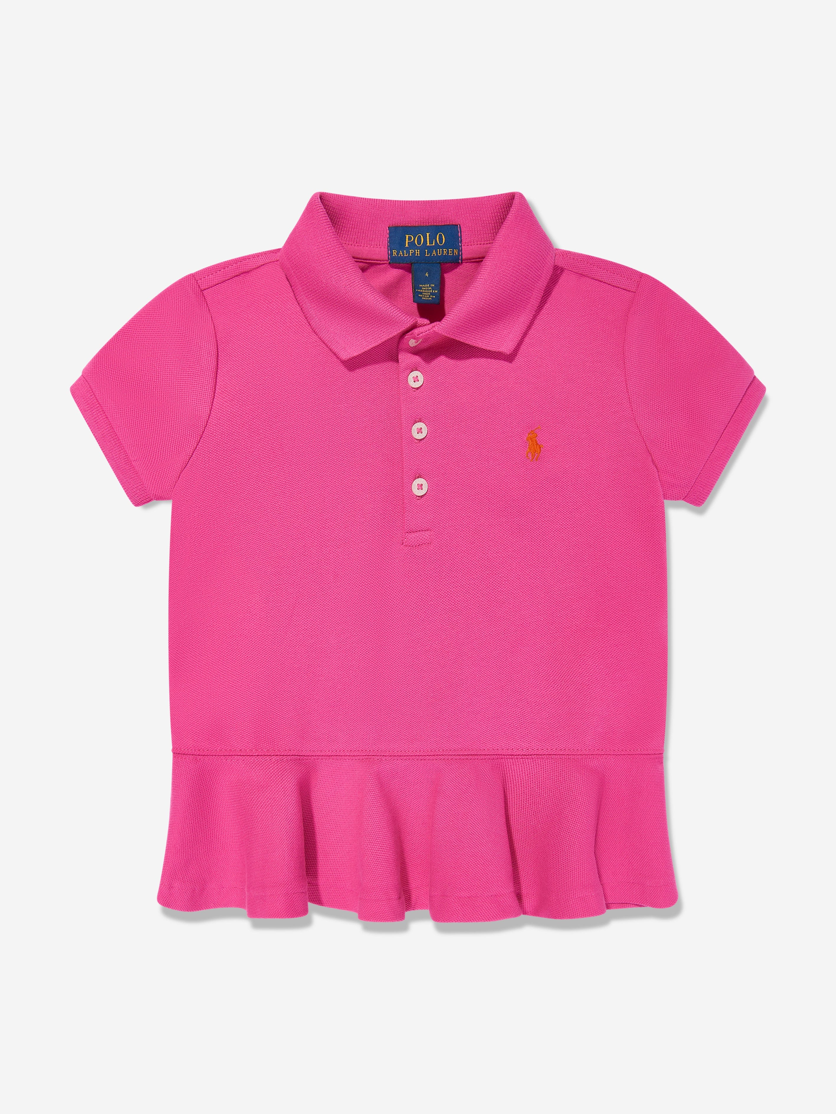 Girls Peplum Polo Shirt in Pink Shop Offer For Sale