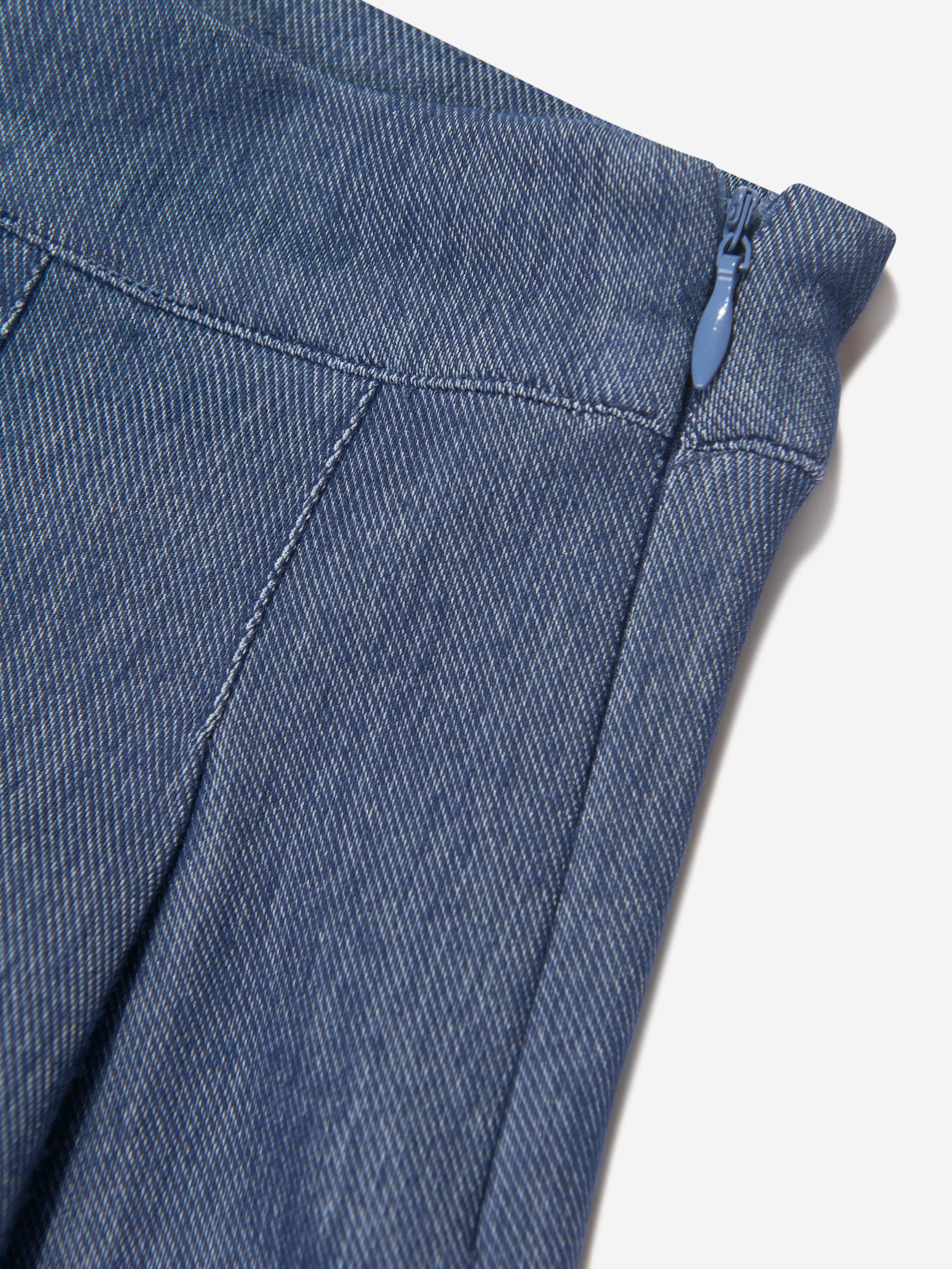 AY by AYLA Girls Denim Look Pleated Mini Skirt in Blue For Cheap Sale Online