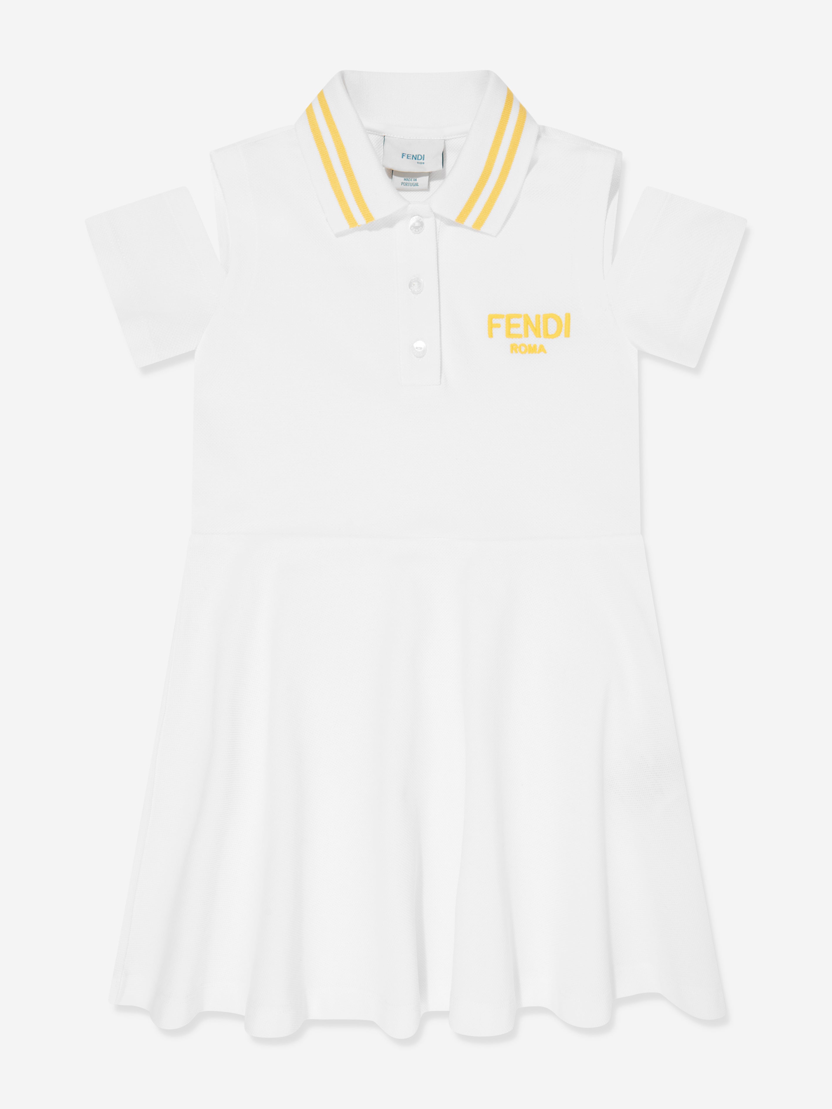 Fendi Girls Logo Polo Dress in White Nicekicks Cheap Online