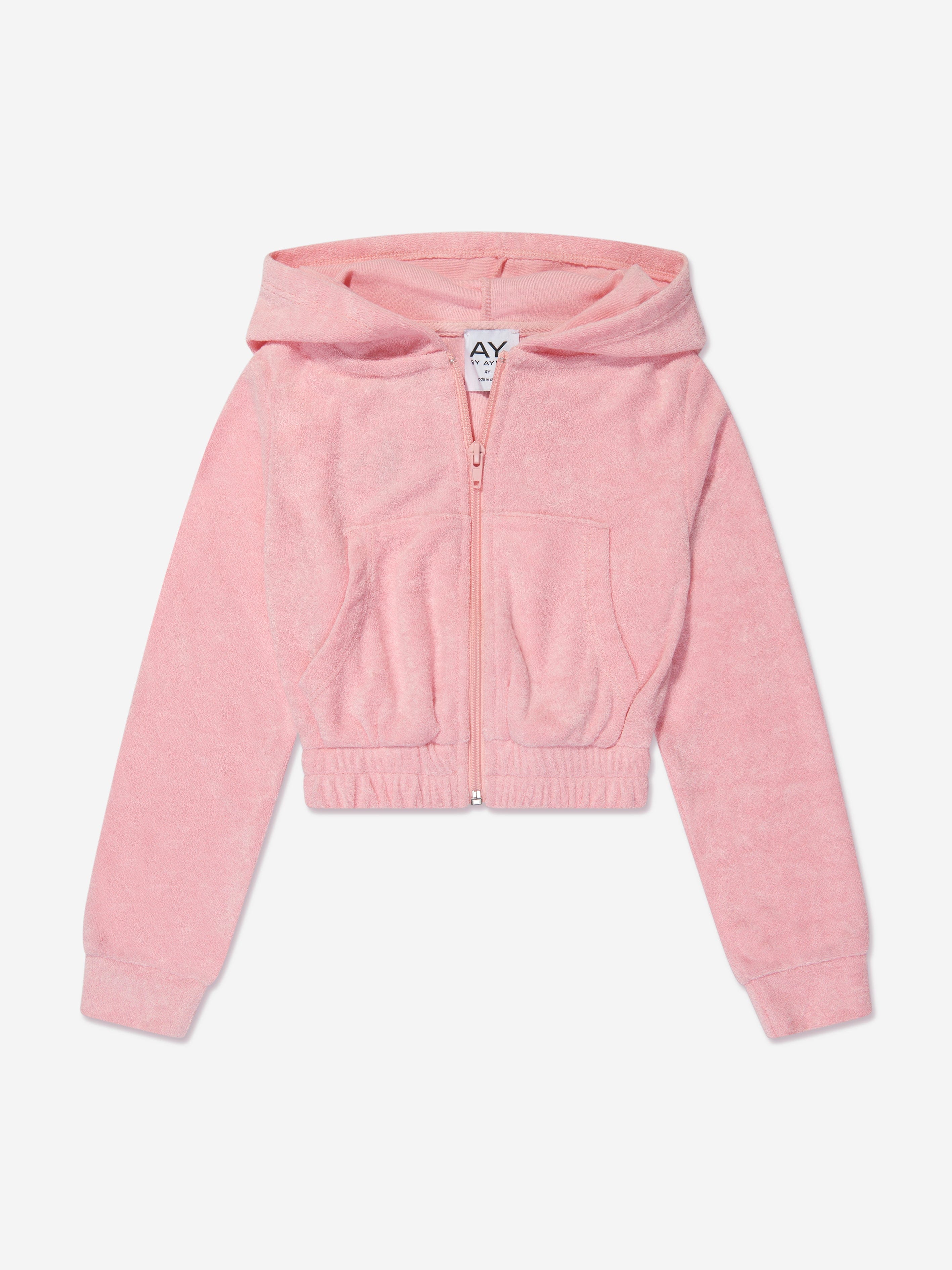 AY by AYLA Girls Towelling Hoodie in Pink 100% Original Cheap Pice