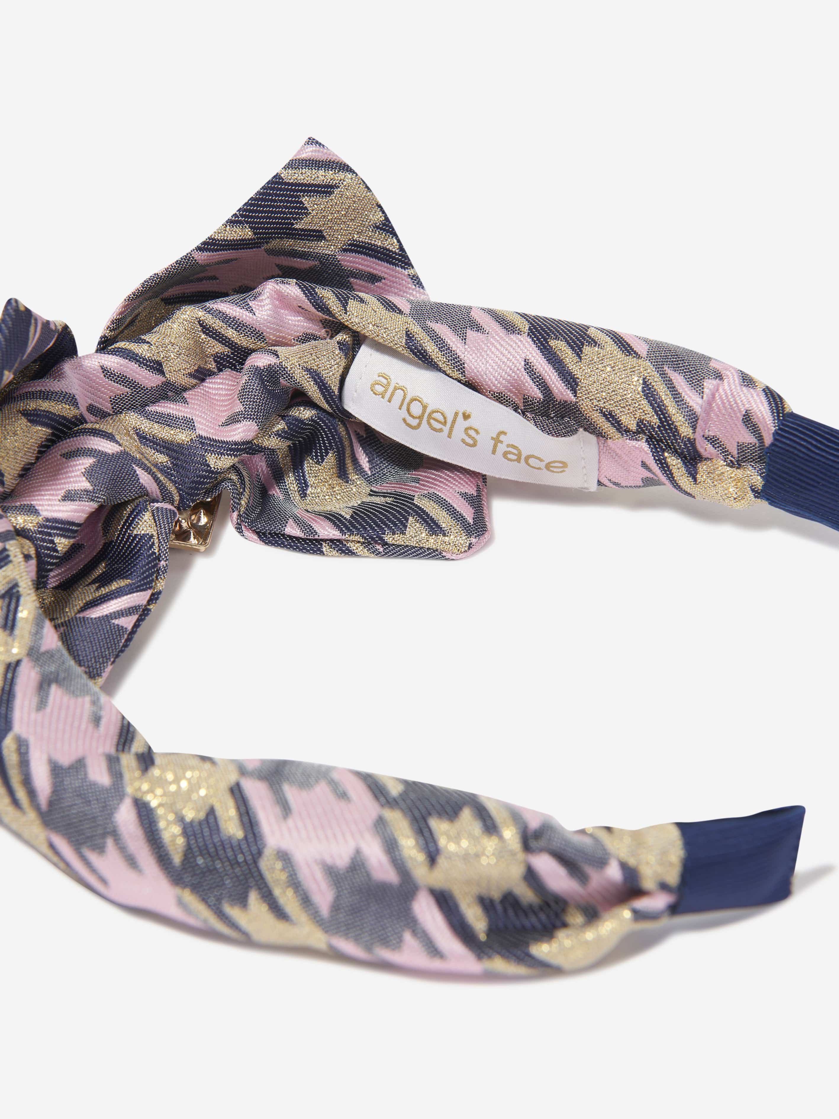 Angels Face Girls Lana Houndstooth Headban in Purple 2025 Newest Sale Online