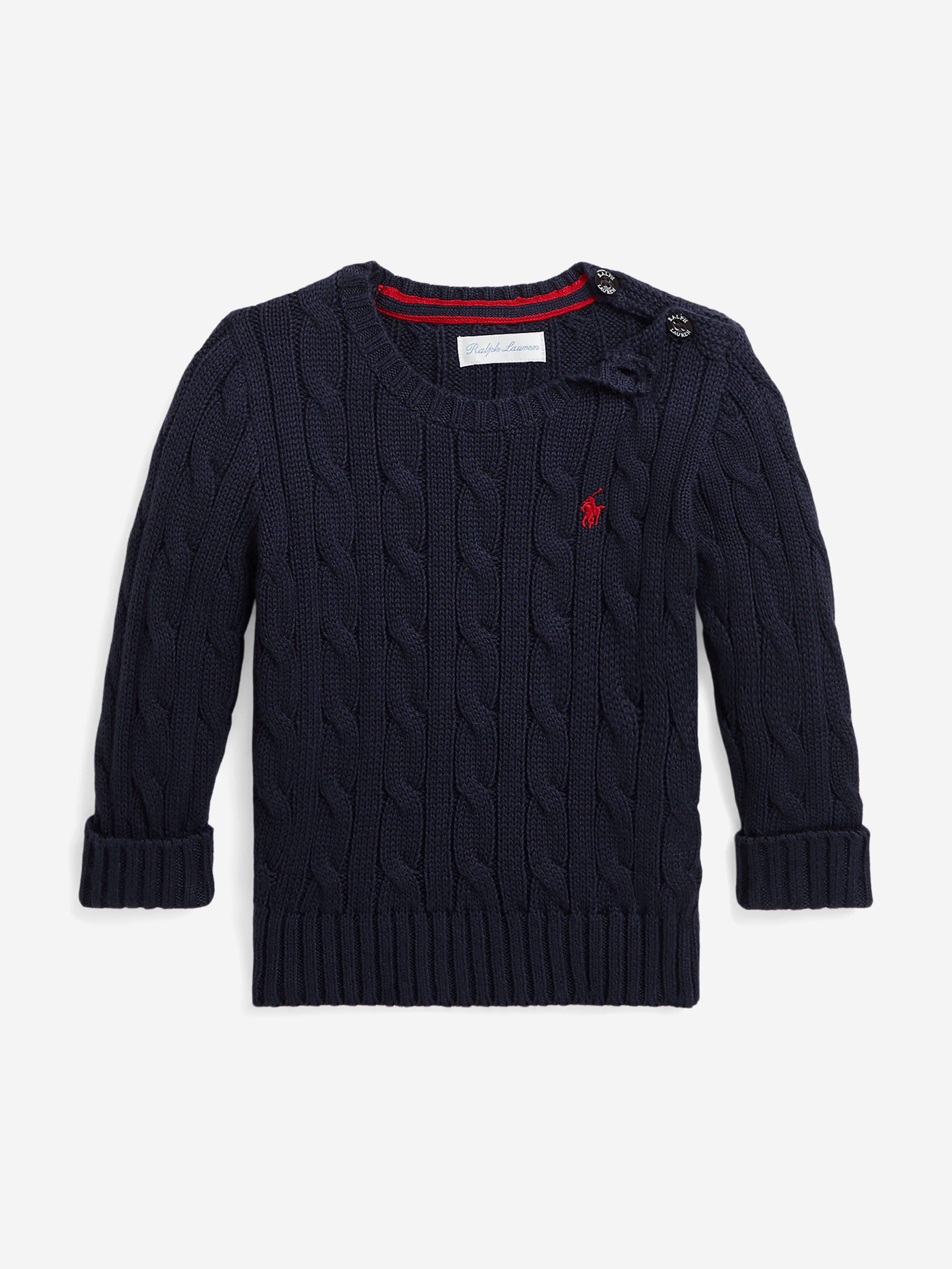 Baby Boys Cable Knit Jumper in Navy Latest Collections For Sale