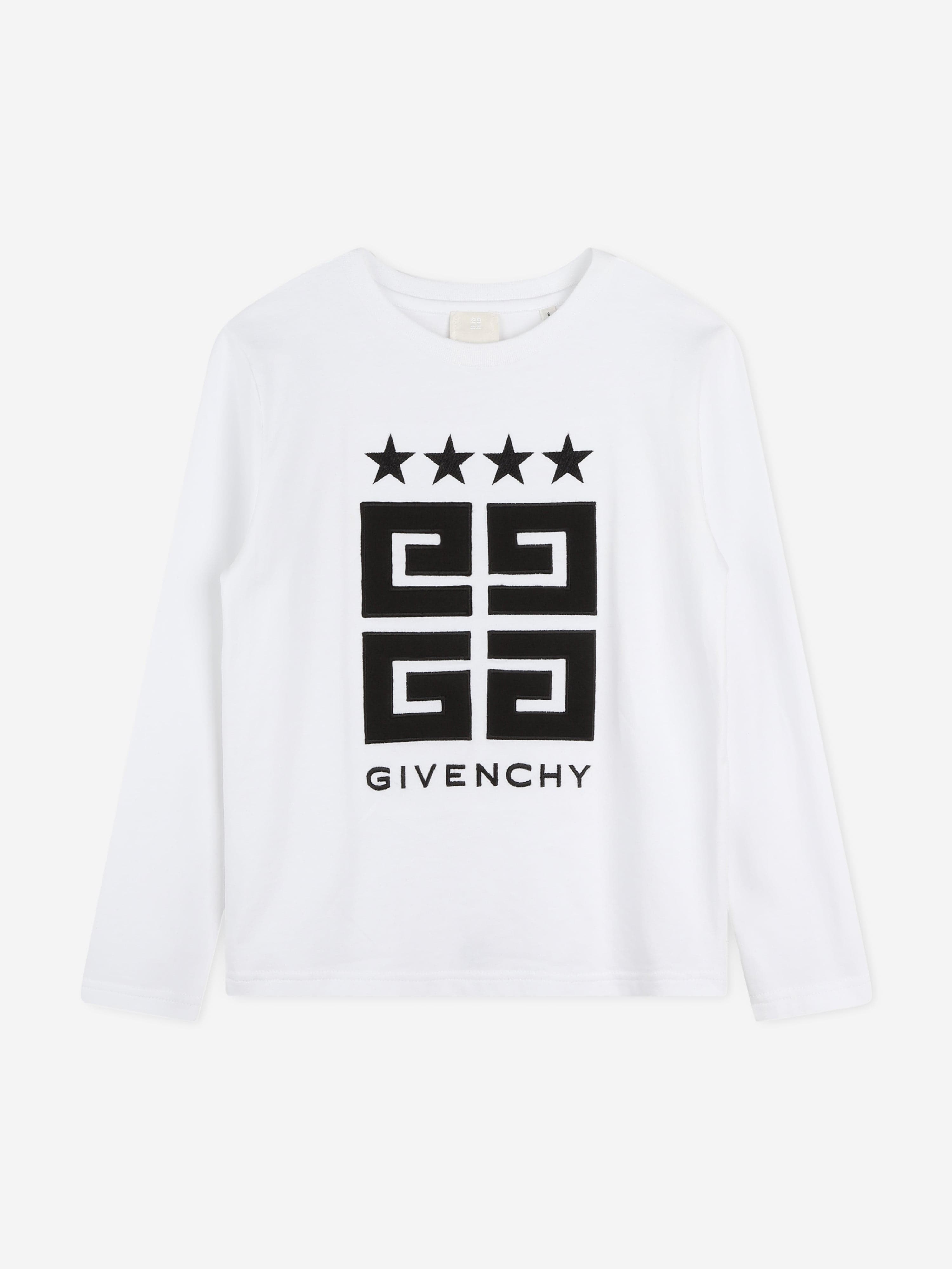 Givenchy Boys 4G Long Sleeve T-Shirt in White Buy Cheap Official Site