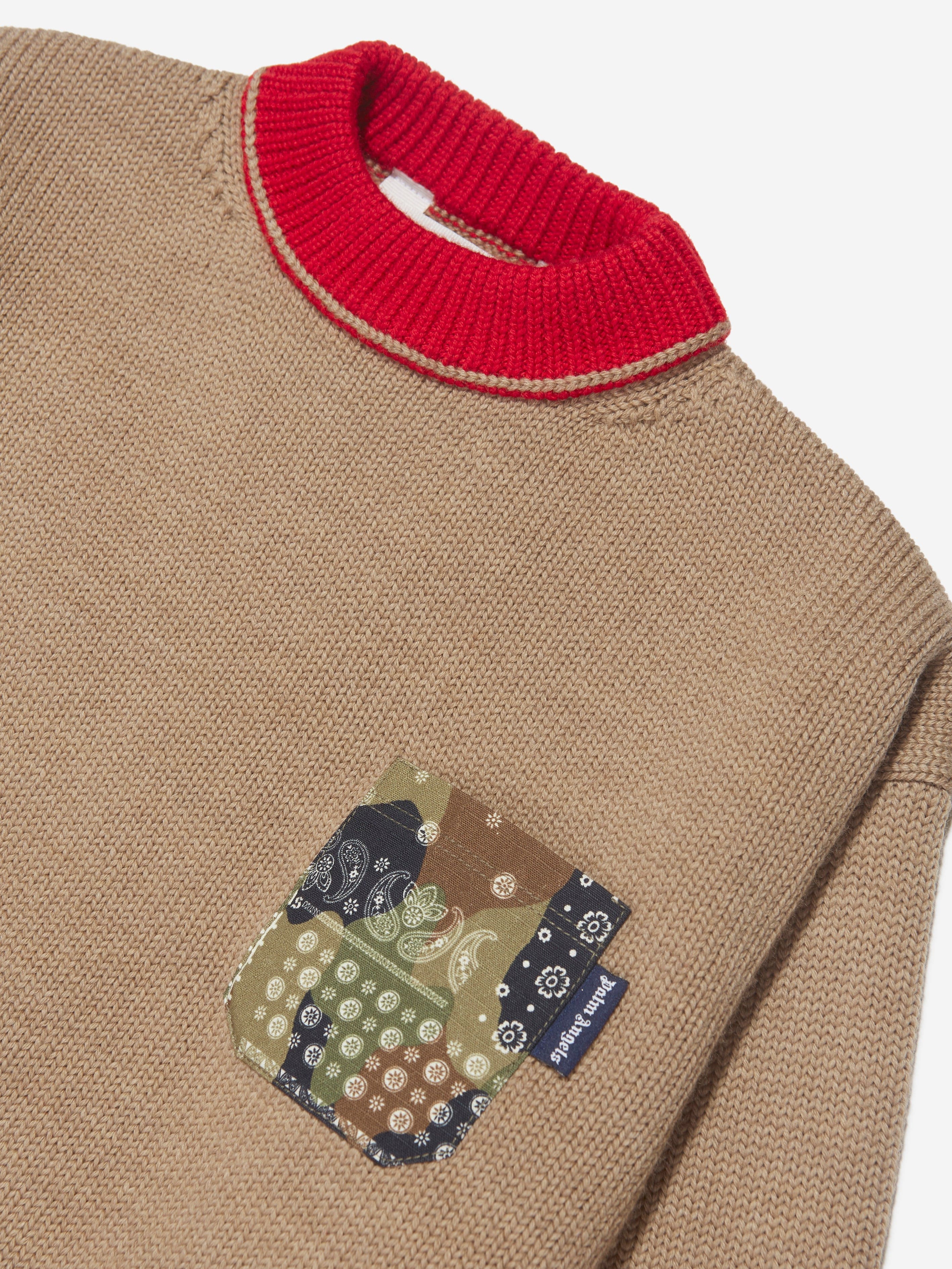 Palm Angels Boys Palm Brush Camo Jumper in Beige Discounts