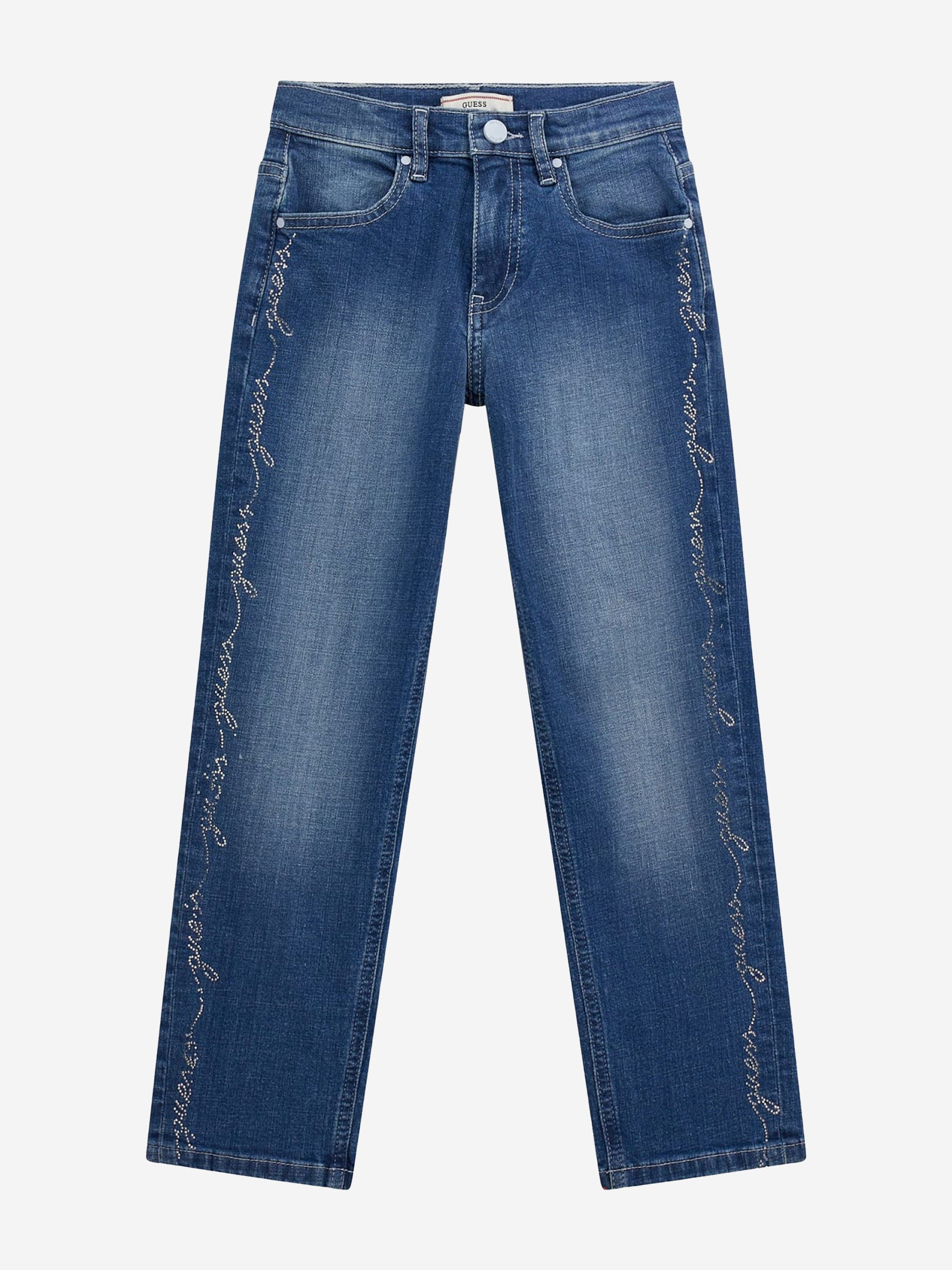 Girls Stretch Denim Straight Jeans in Blue Cheap New Arrival