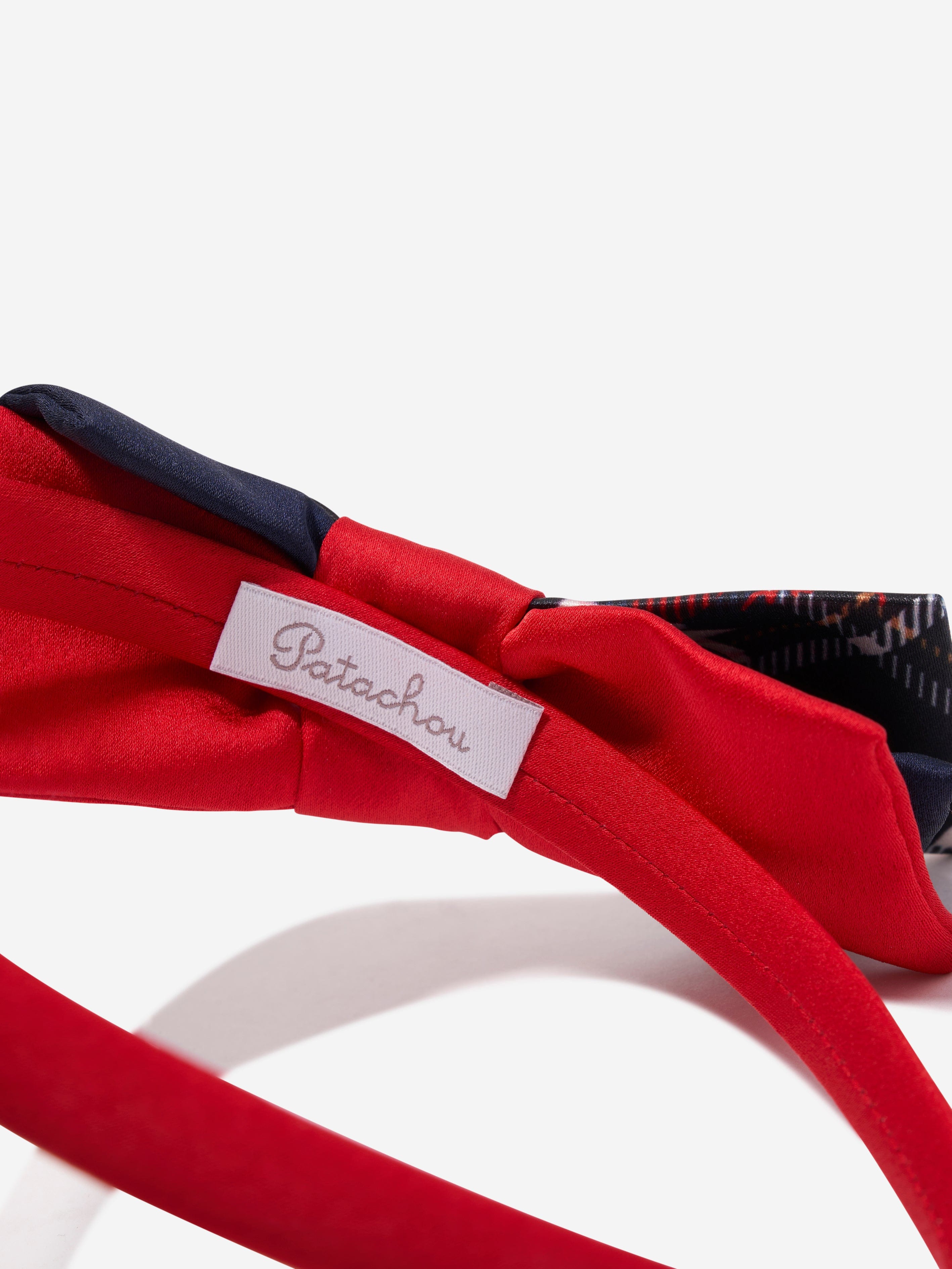 Patachou Girls Tartan Bow Headband in Red Order Cheap Online