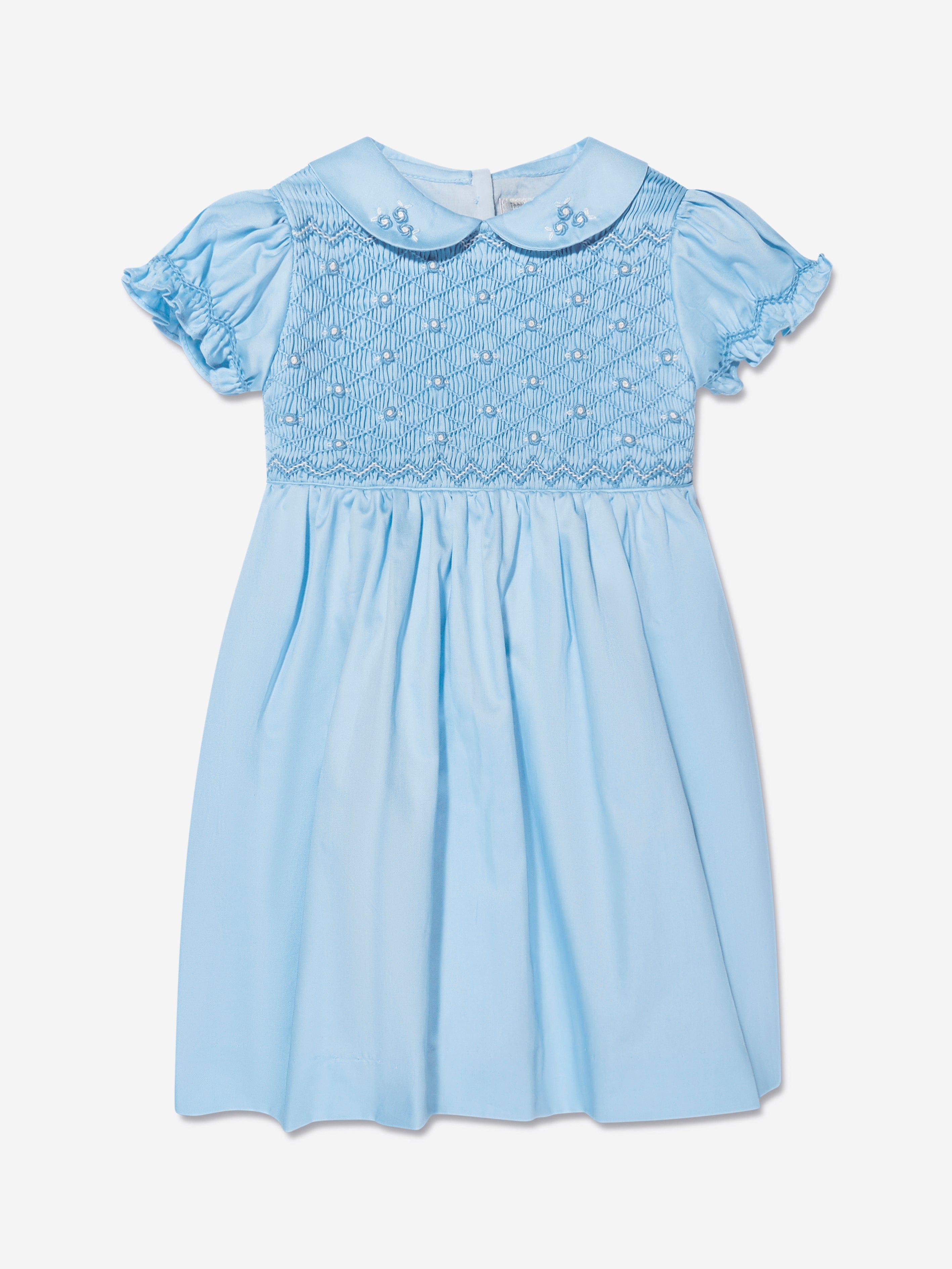 Rachel Riley Baby Girls Rose Smocked Dress And Bloomers in Blue For Sale Sale Online