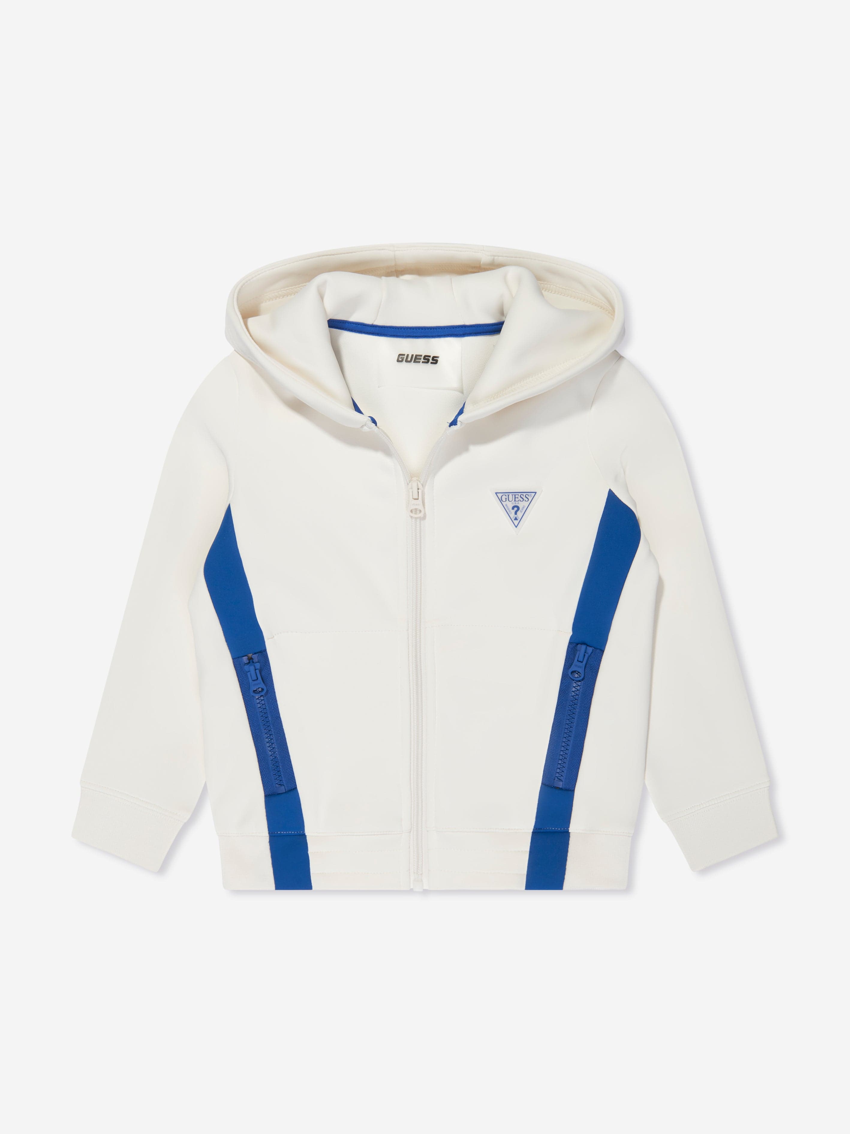 Guess Boys Logo Zip Up Top in White Buy Cheap Free Shipping
