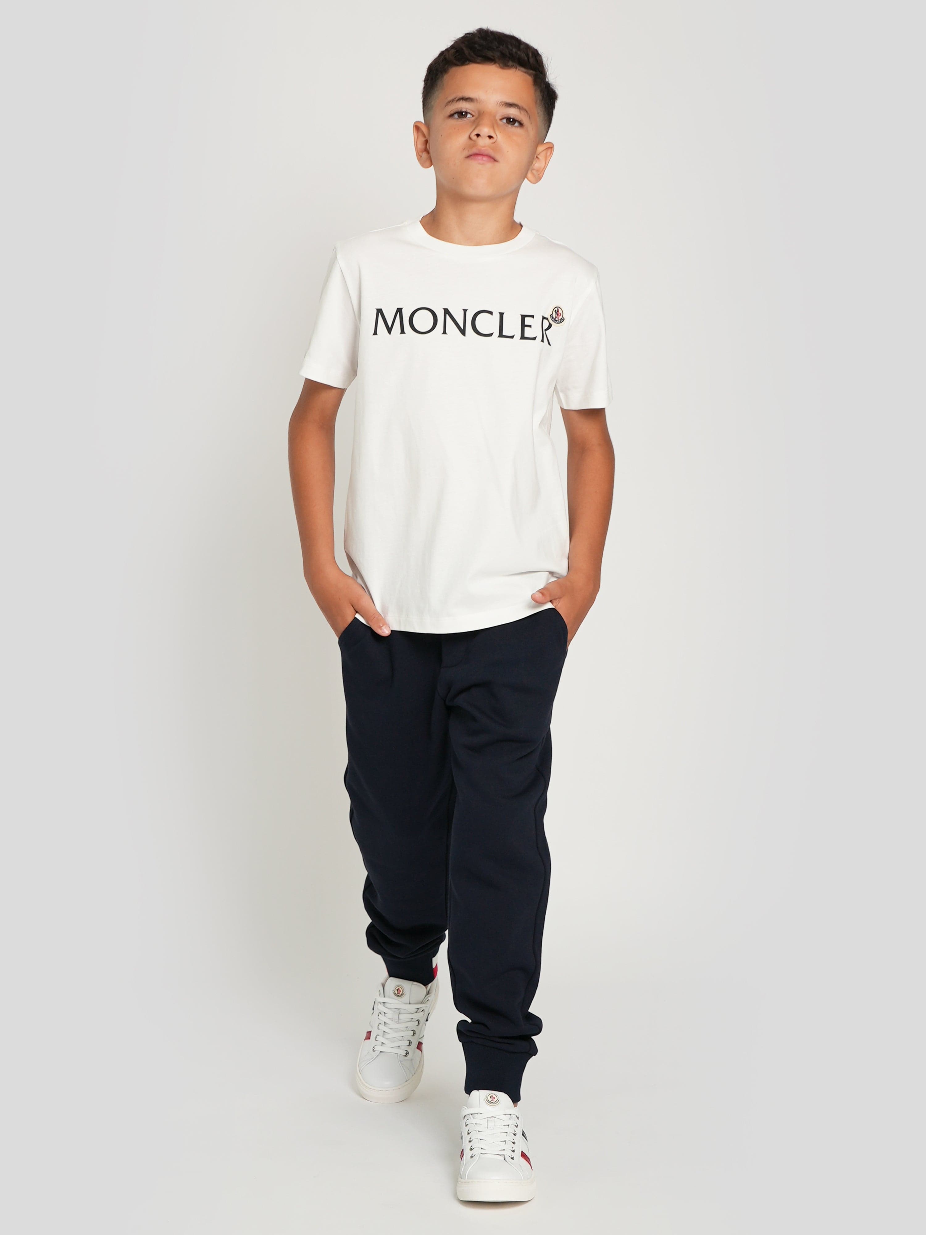 Moncler Enfant Boys Logo T-Shirt in Ivory Sale Official