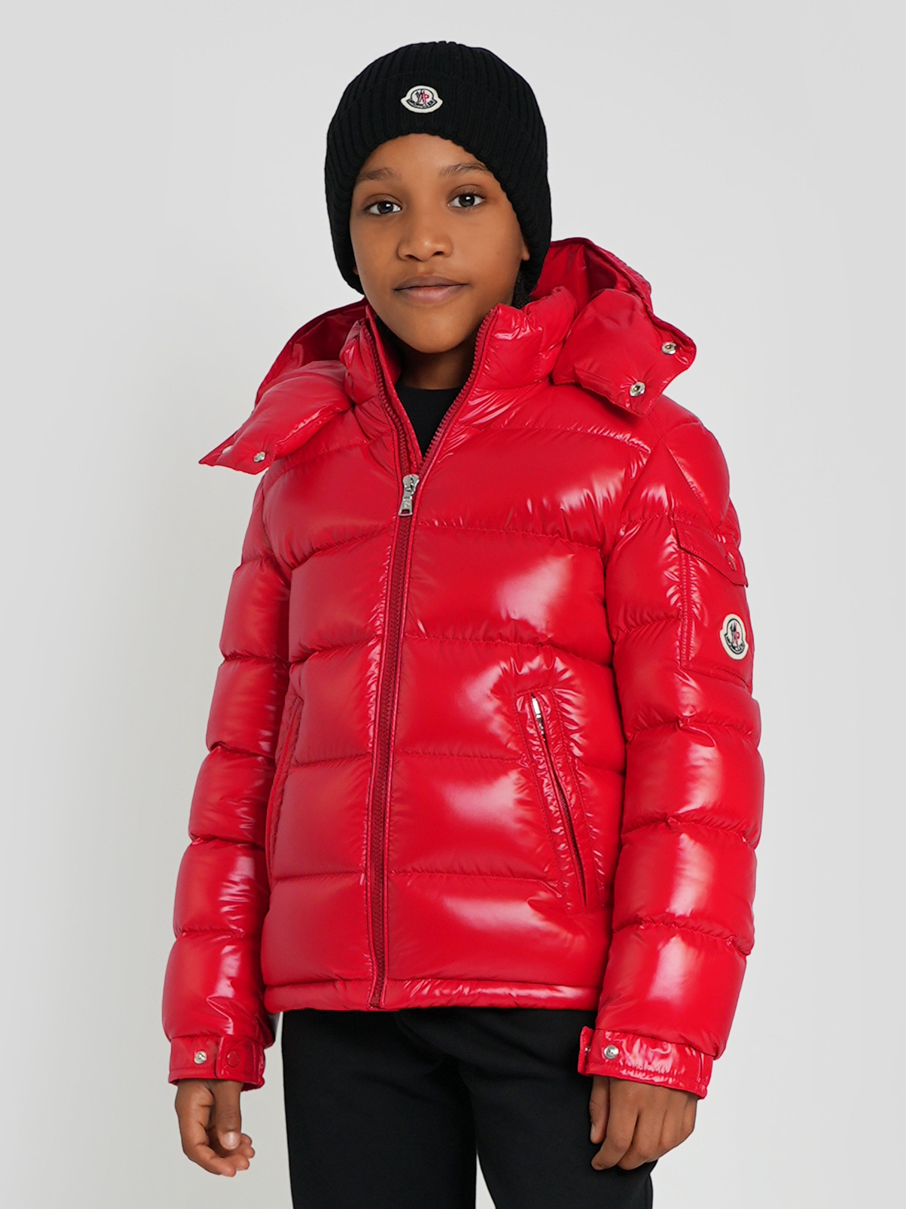 Moncler Enfant Boys Down Padded New Maya Jacket in Red Best Pices Online