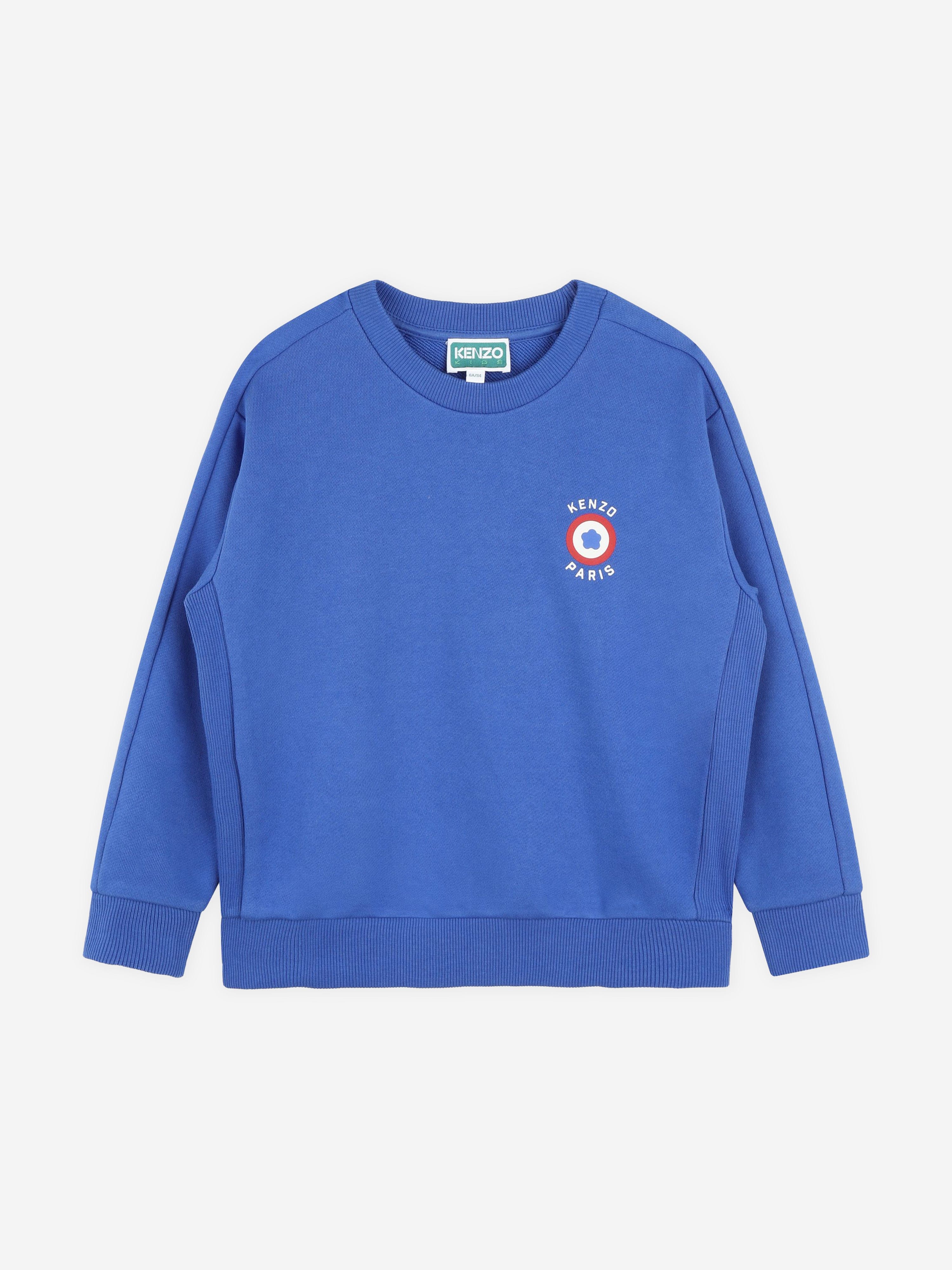 KENZO Boys Logo Sweatshirt in Blue Buy Cheap Brand New Unisex