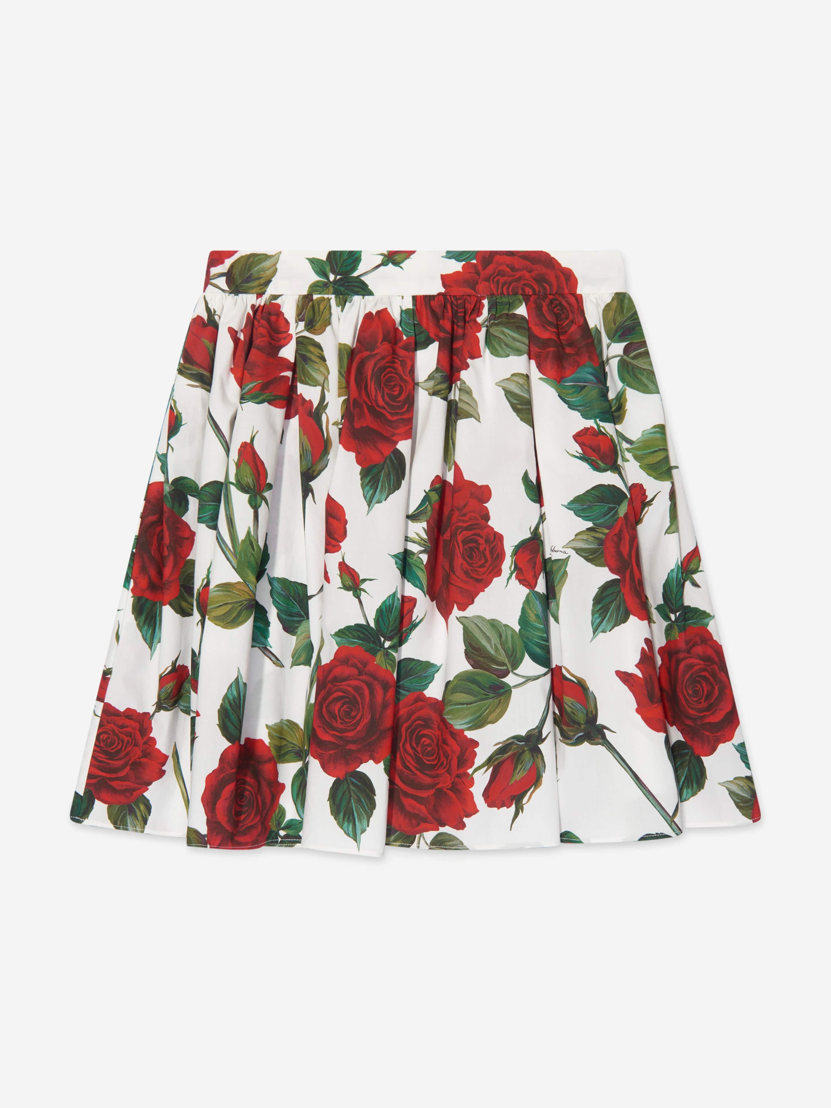 Dolce & Gabbana Girls Rose Print Skirt in White Popular