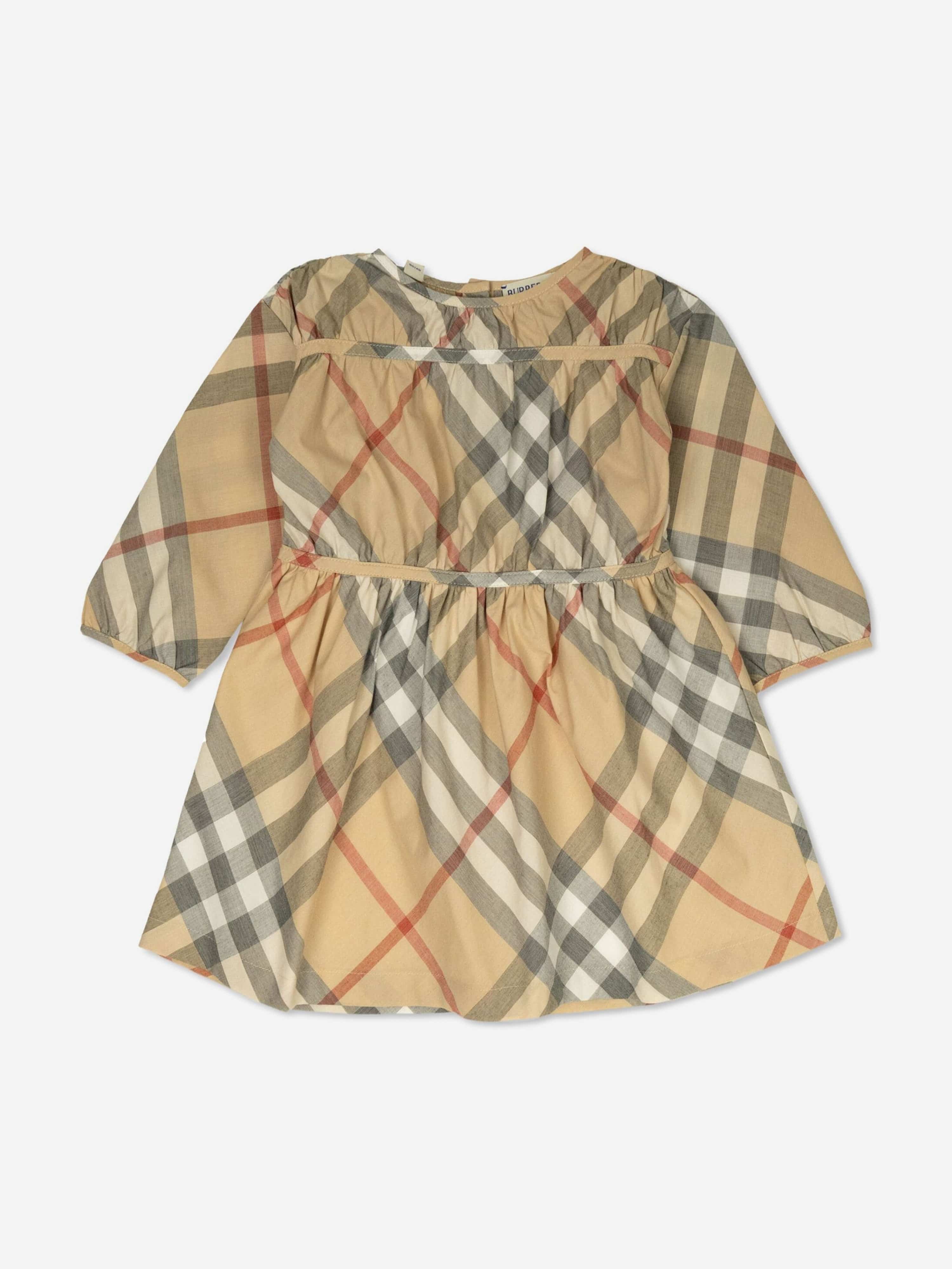 Burberry Baby Girls Cecille Check Dress in Beige Cheap Sale Amazing Pice