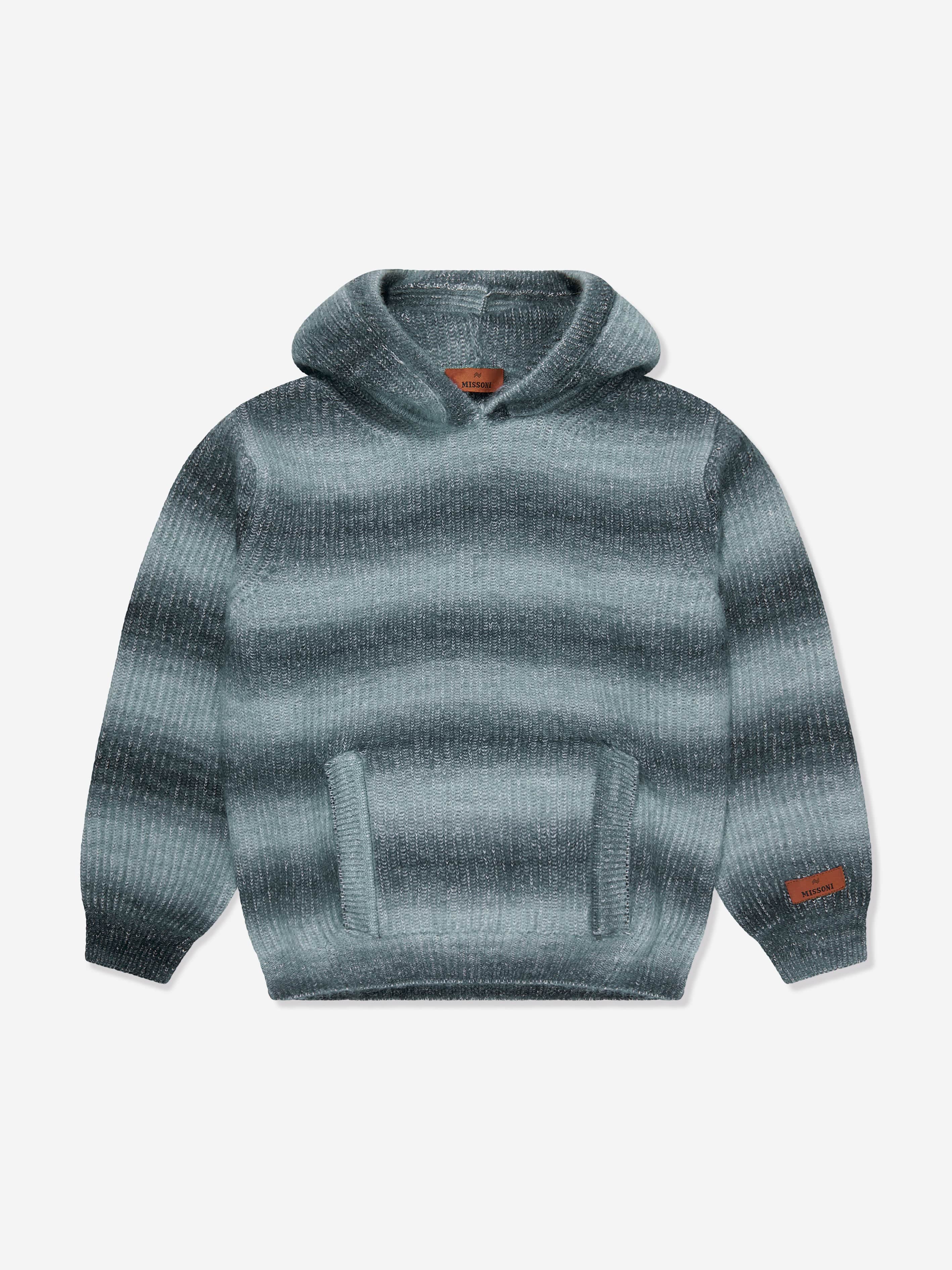 Missoni Kids Knitted Hoodie in Grey Cheap Sale With Paypal