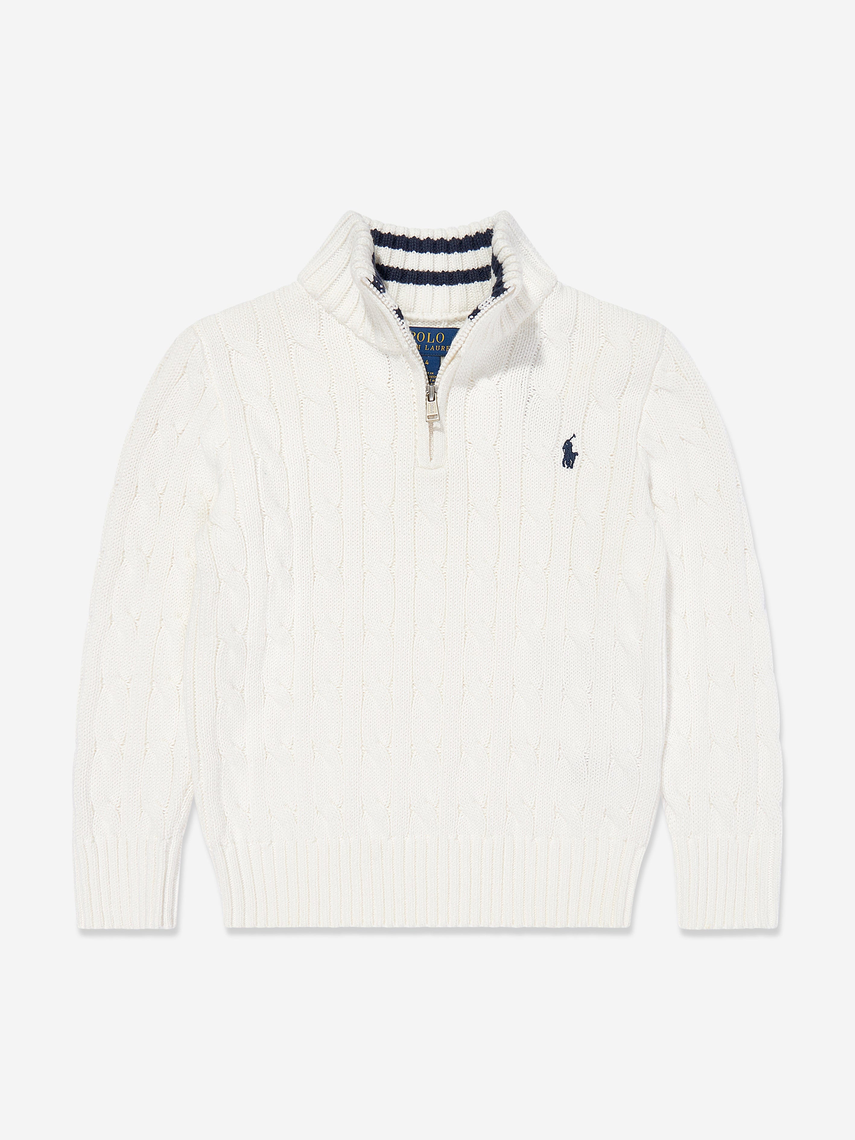 Boys Half Zip Jumper in White Buy Cheap From China