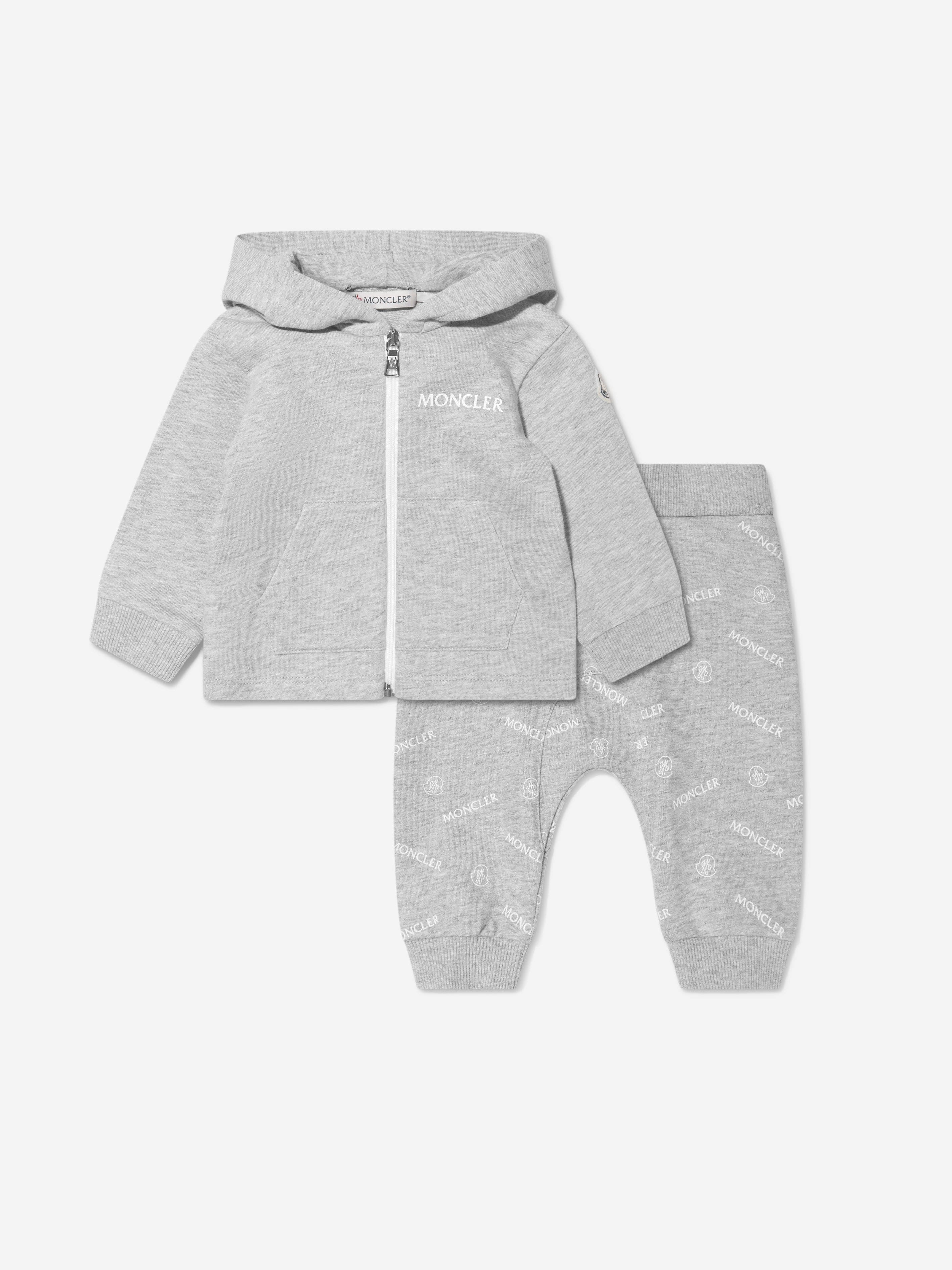 Moncler Enfant Baby Logo Tracksuit in Grey Wide Range Of Online