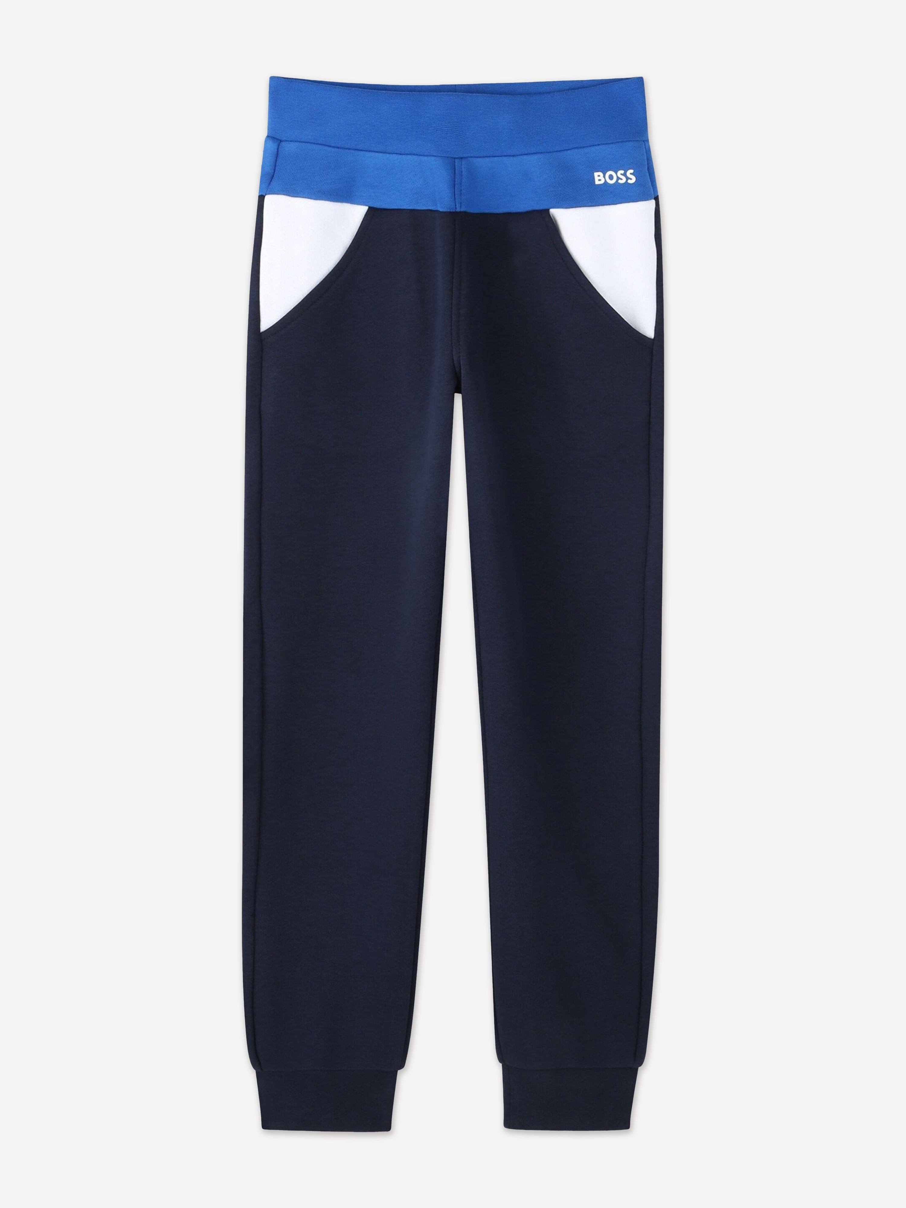 BOSS Boys Colourblock Joggers in Navy Perfect Sale Online