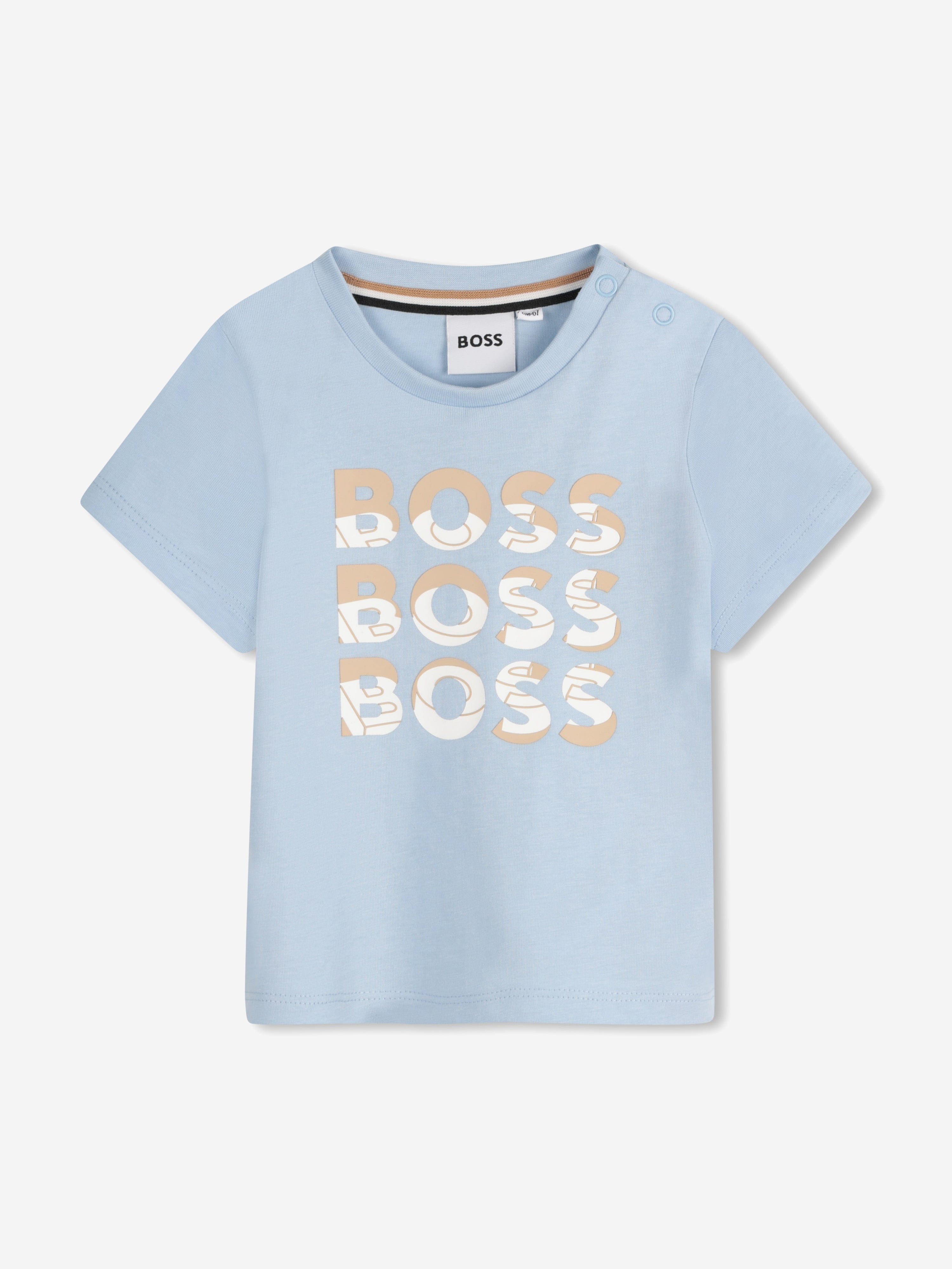 BOSS Baby Boys Multi Logo Print T-Shirt in Blue Looking For Online
