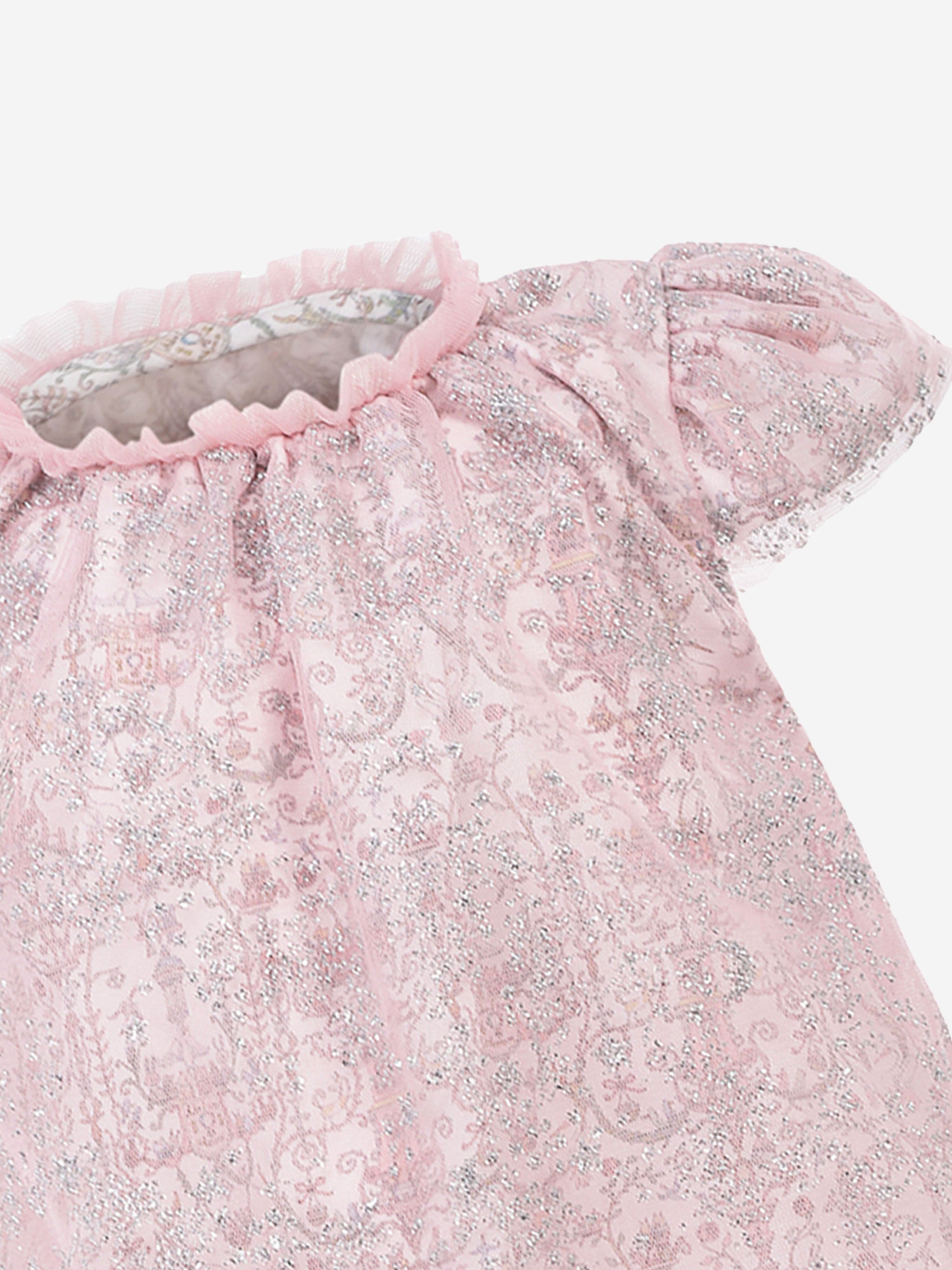 Atelier Choux Baby Girls Glittery Toile de Jouy Dress in Pink Buy Cheap Pices