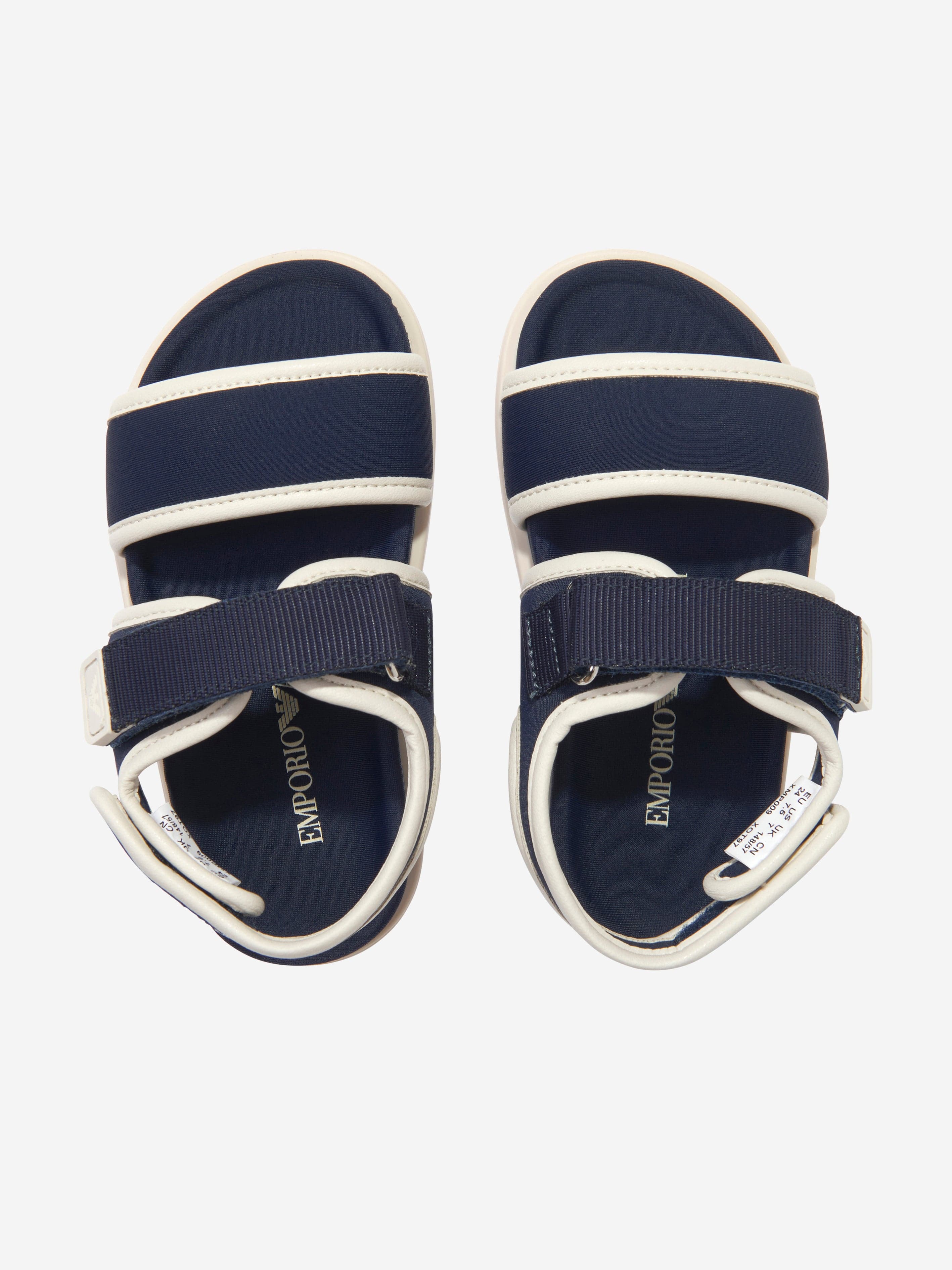 Emporio Armani Kids Logo Sandals in Navy Buy Cheap Official Site