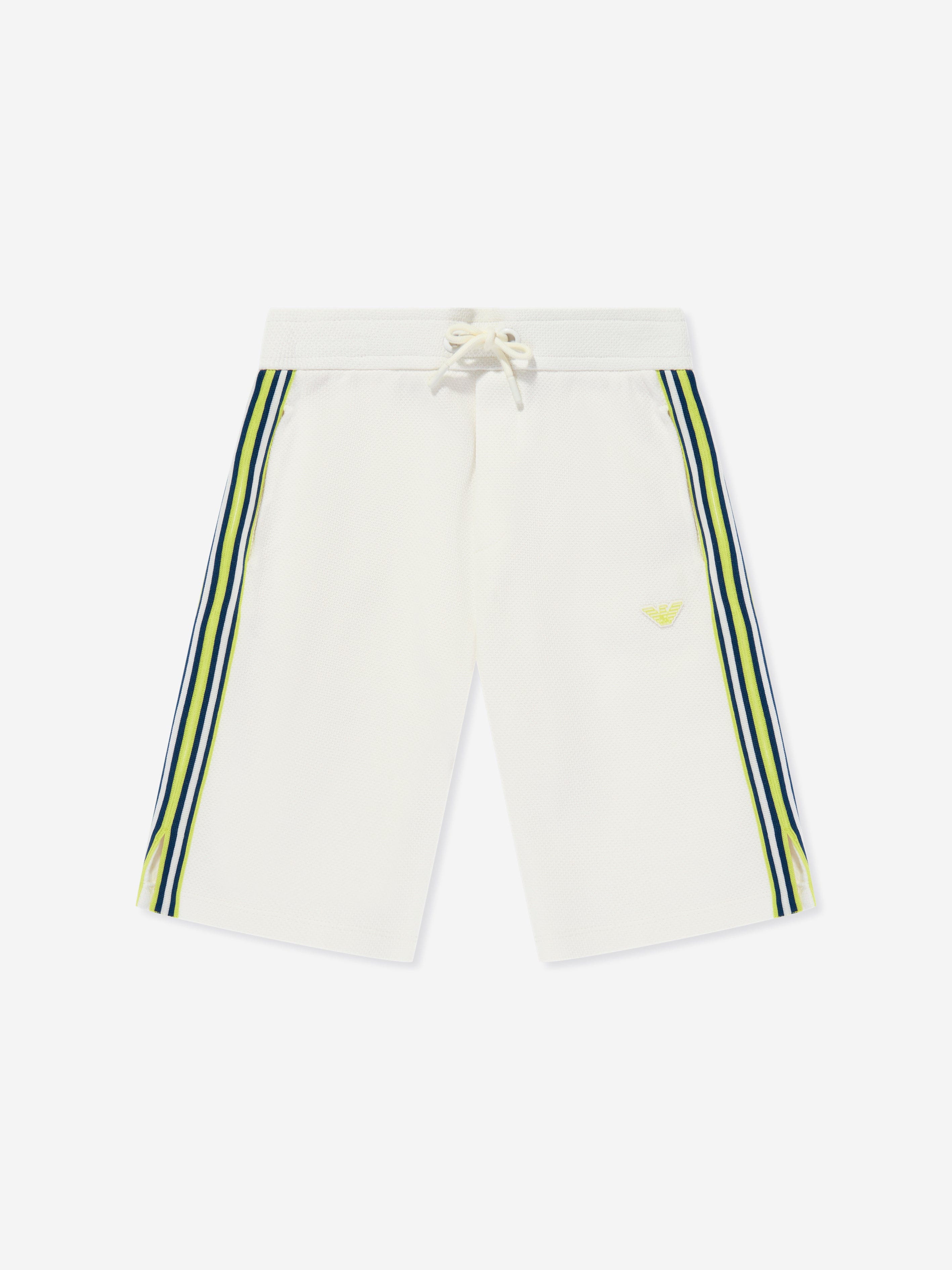 Emporio Armani Boys Logo Bermuda Shorts in White Outlet Newest
