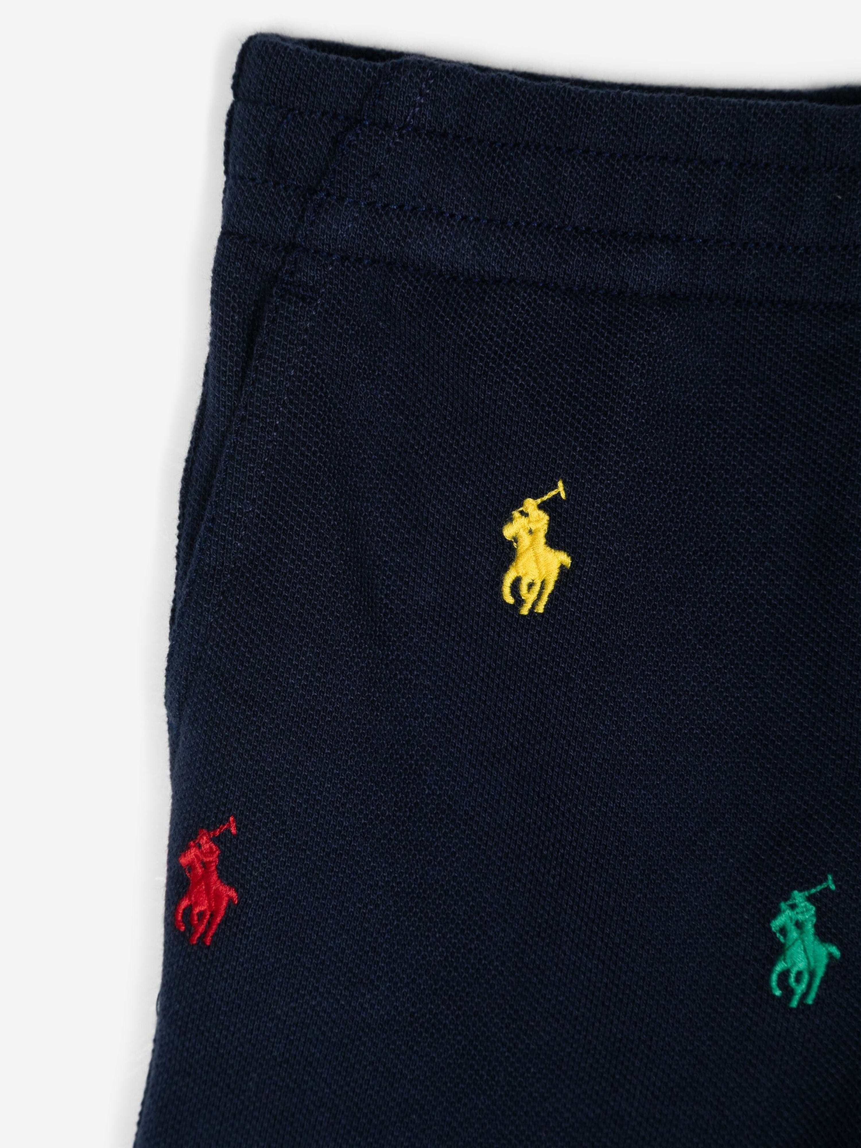 Ralph Lauren Boys Multi Logo Prepster Shorts in Navy Big Sale Sale Online