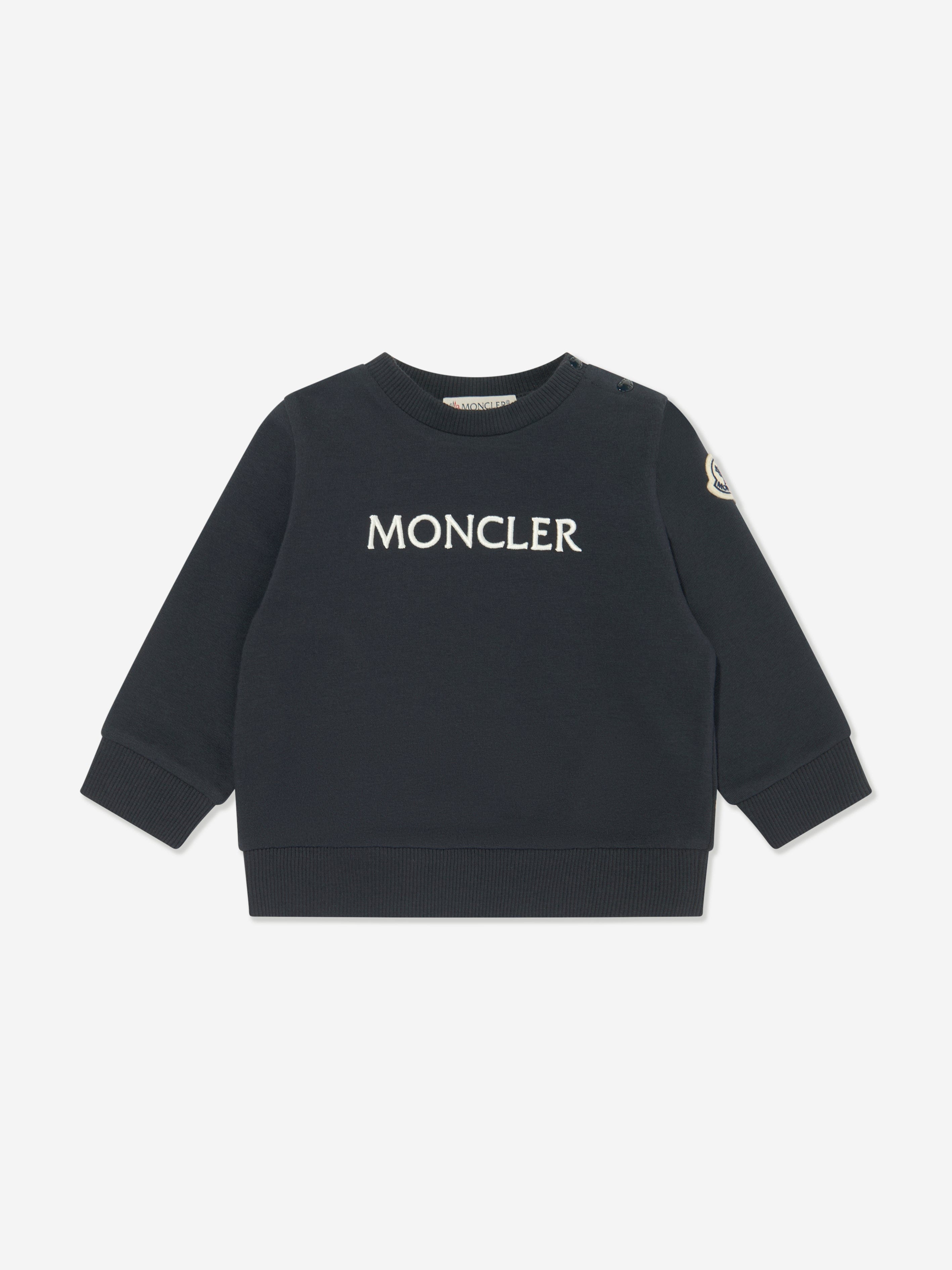 Moncler Enfant Baby Girls Logo Sweatshirt in Navy Cheap Best Sale