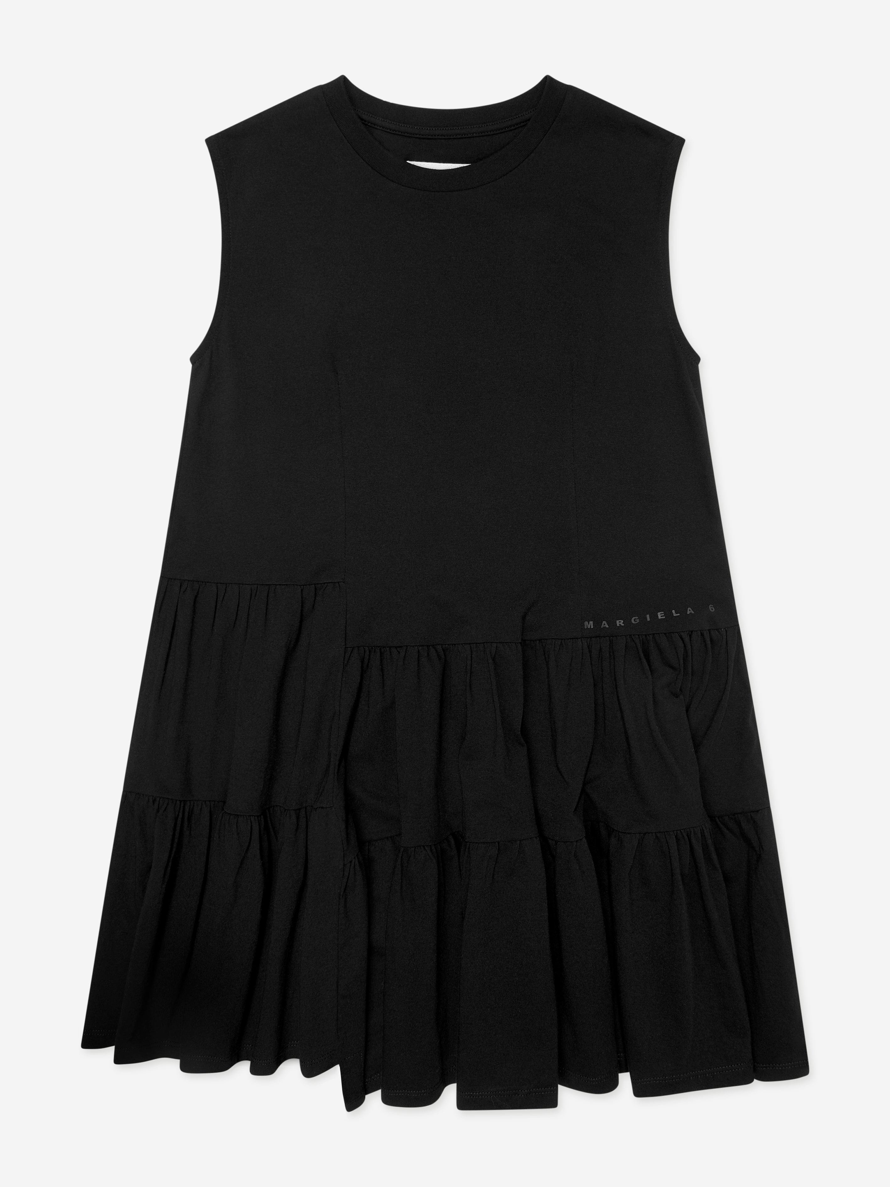 MM6 Maison Margiela Girls Sleeveless Jersey Dress in Black Best Place For Sale