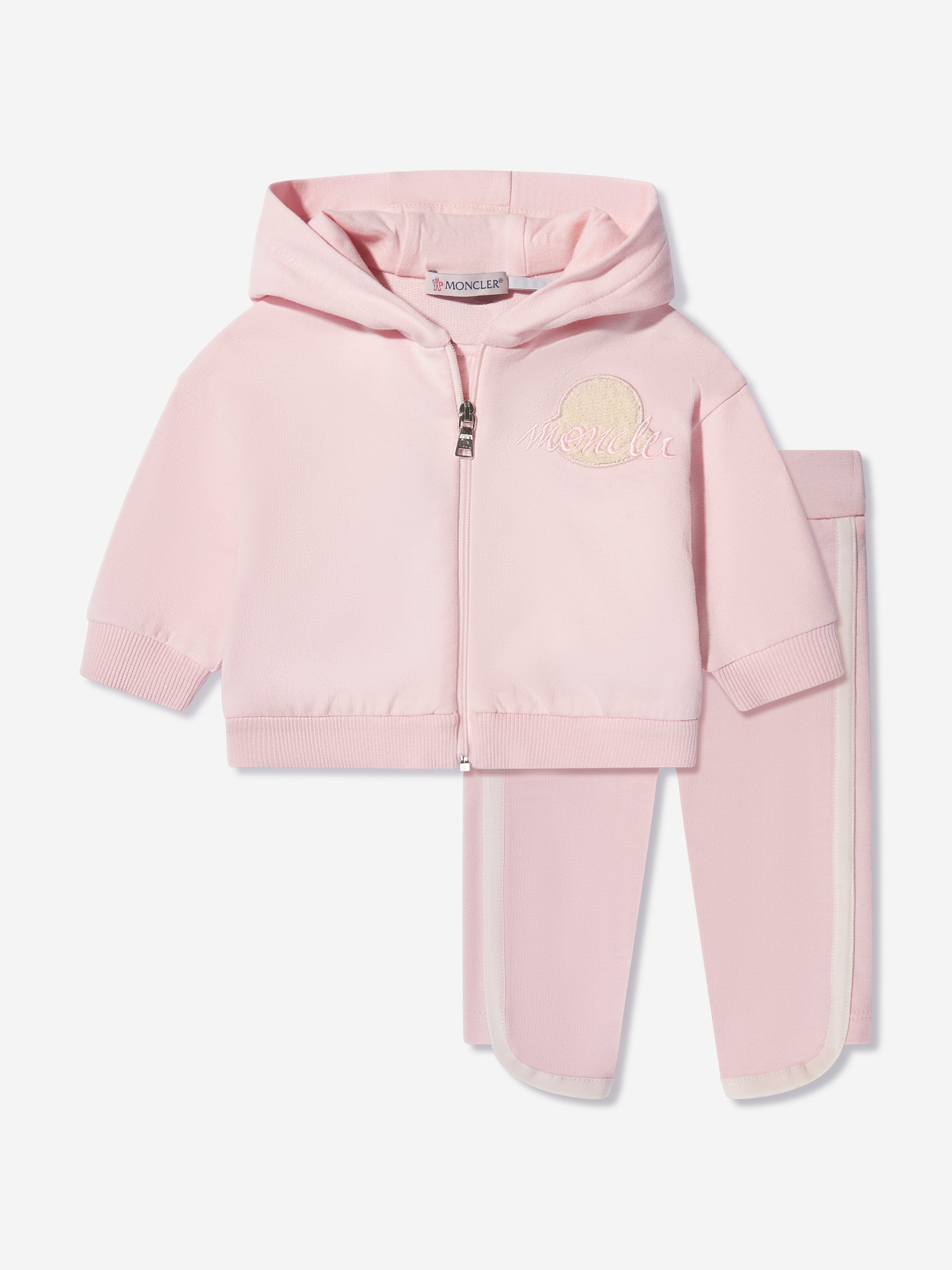 Moncler Enfant Baby Girls Logo Tracksuit in Pink The Cheapest For Sale