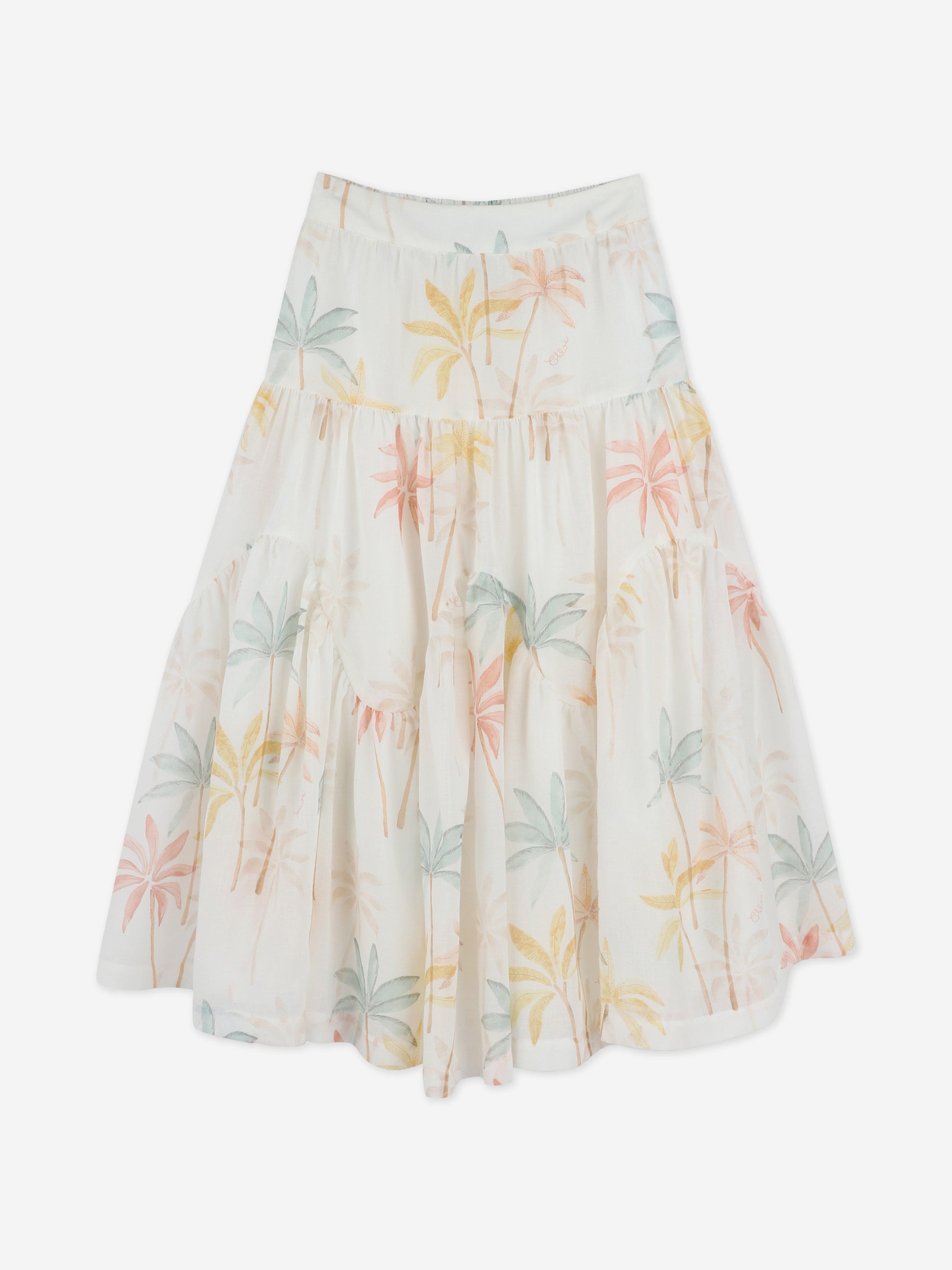Chlo¨¦ Girls Palm Grove Long Skirt in Multicolour Pay With Visa