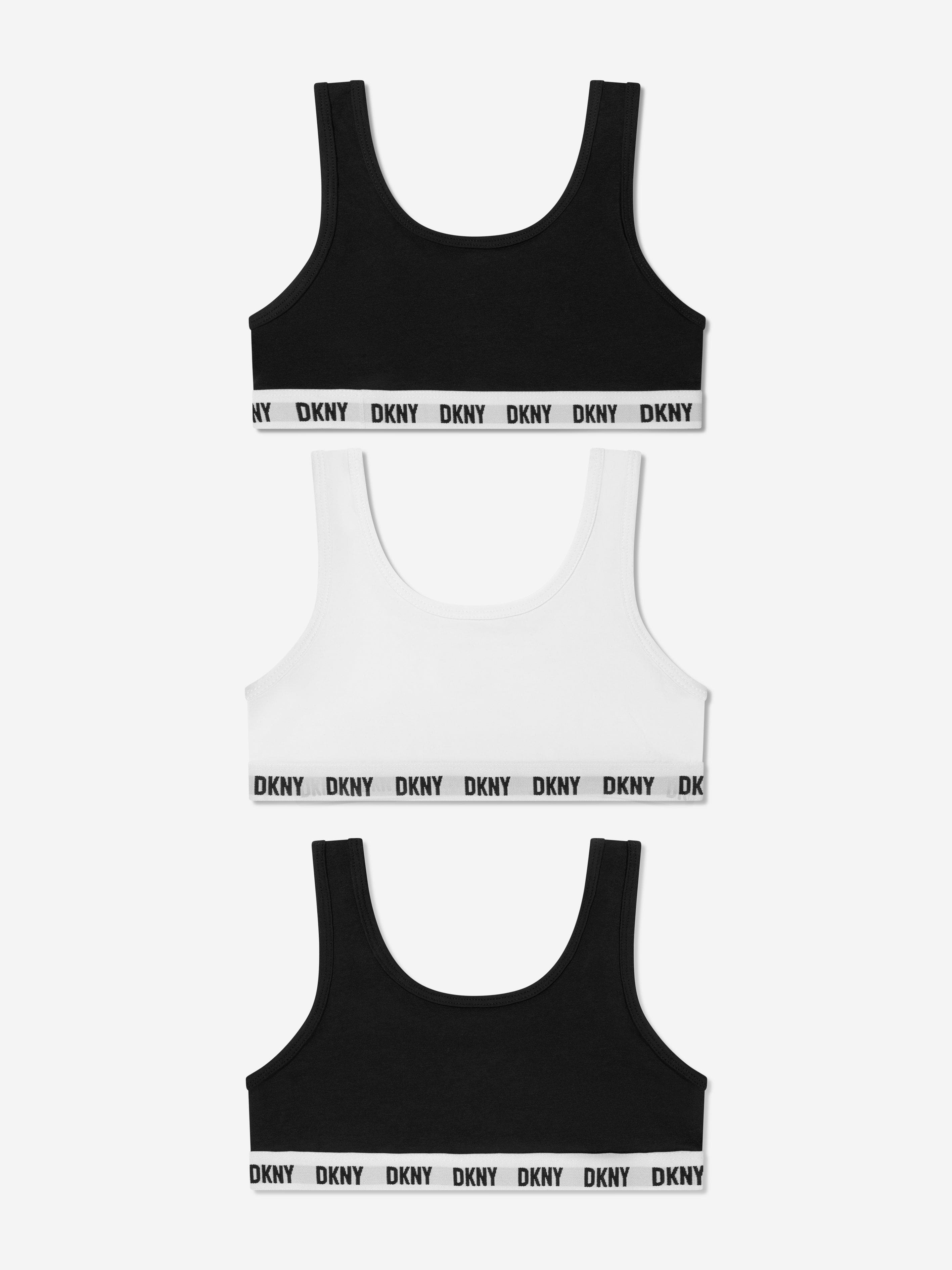 DKNY Girls 3 Pack Sports Bra Set in Black Free Shipping Cheap Pice