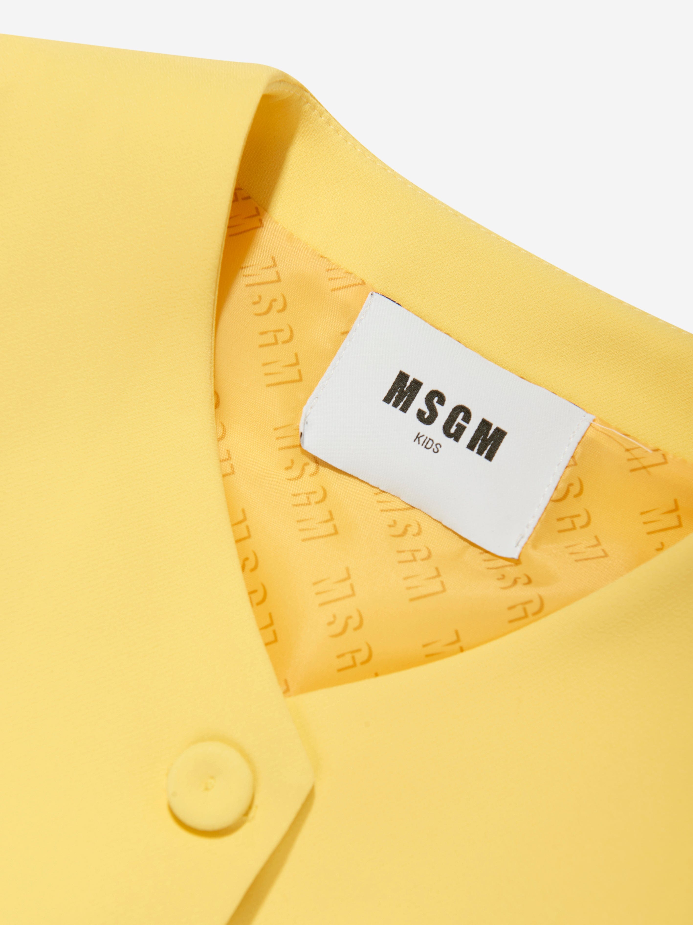 MSGM Girls Technical Fabric Gilet in Yellow Discount 2025
