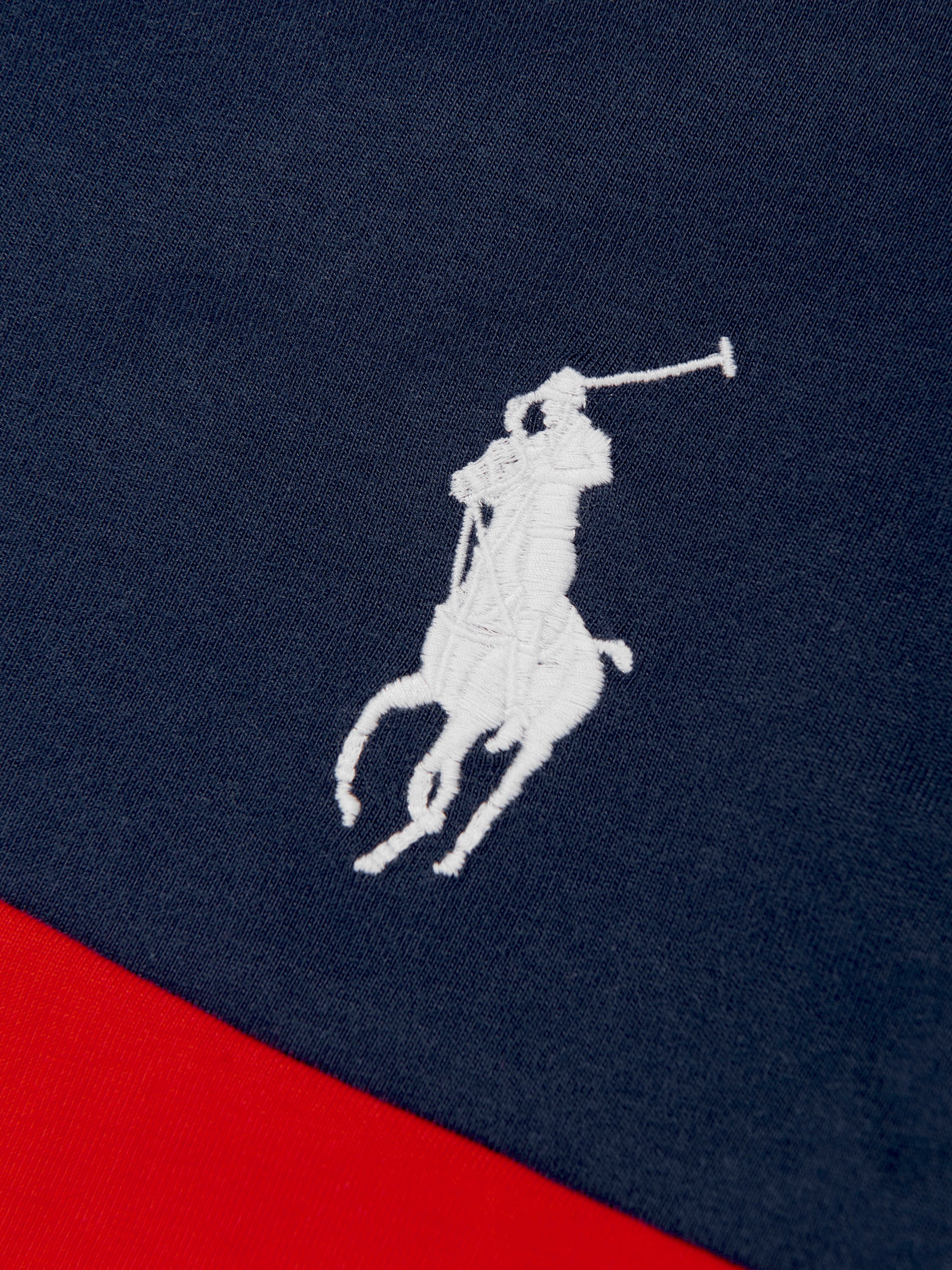 Ralph Lauren Boys Logo Stripe T-Shirt in Navy Free Shipping Best Pices