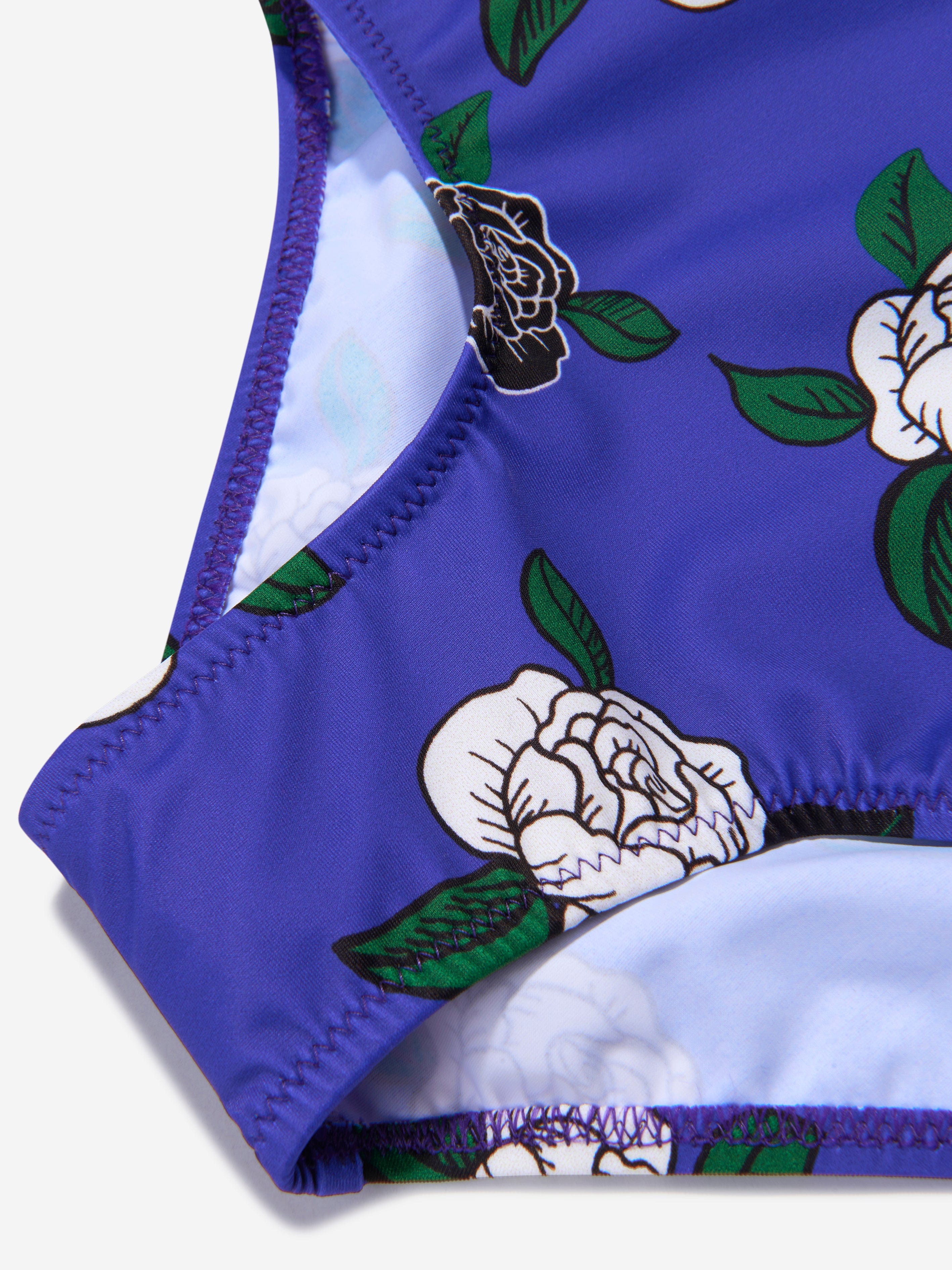 Mini Rodini Girls Rose Print Zip Up Swimsuit Wiki Cheap Pice