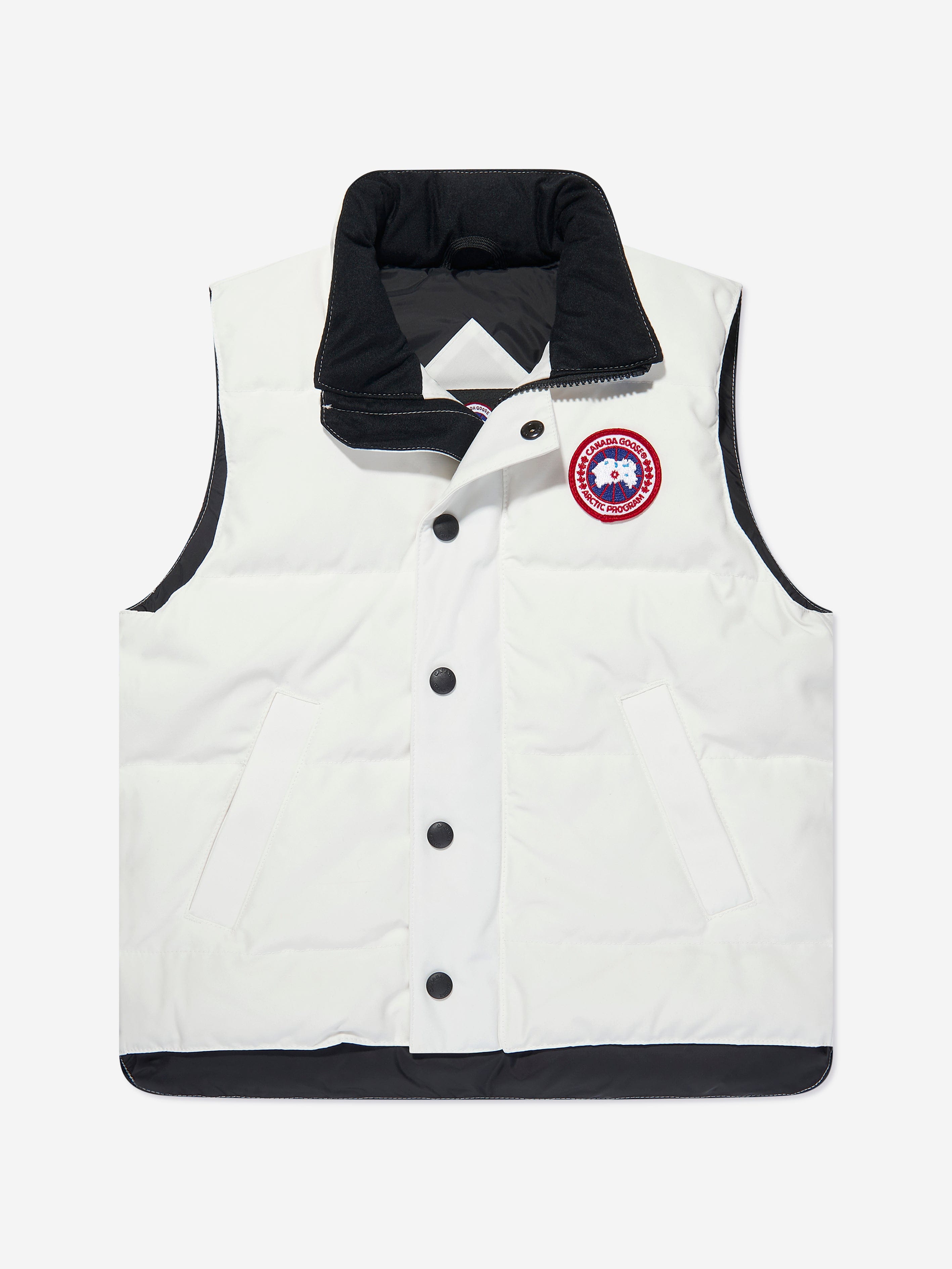 Canada Goose Kids Down Padded Vanier Gilet in White For Sale Online