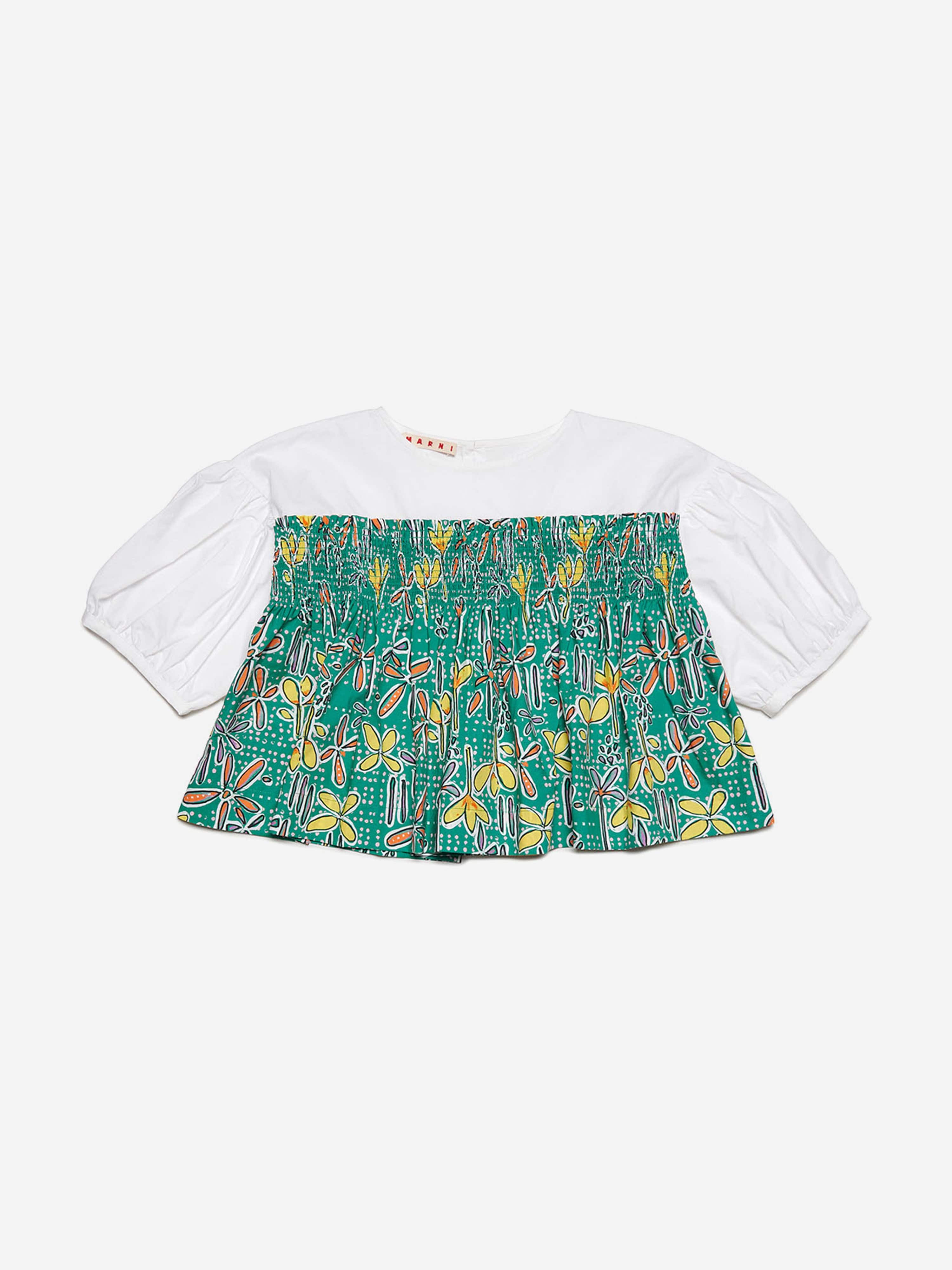 MARNI Grils Carioca Print Shirt in Green Sale In China