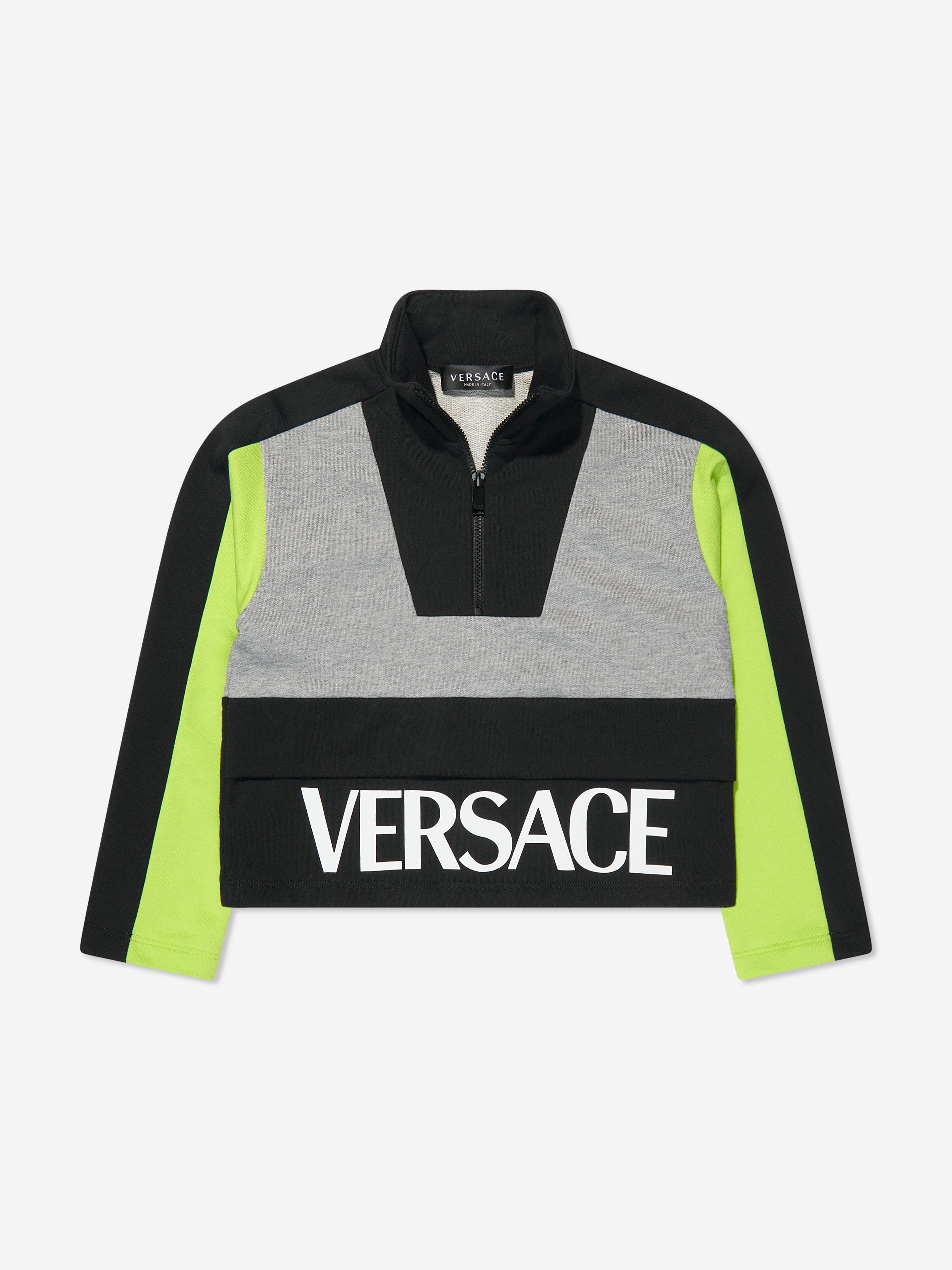 Versace Boys Half Zip Sweatshirt in Grey Cheap Pice From China