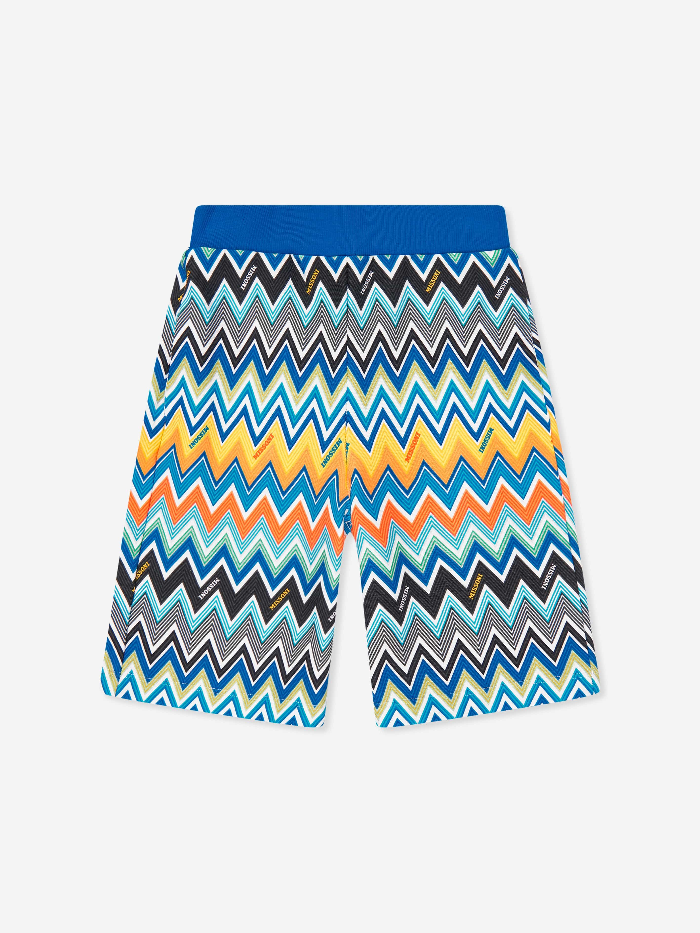 Boys Zigzag Jersey Shorts in Blue Clearance Pre Order