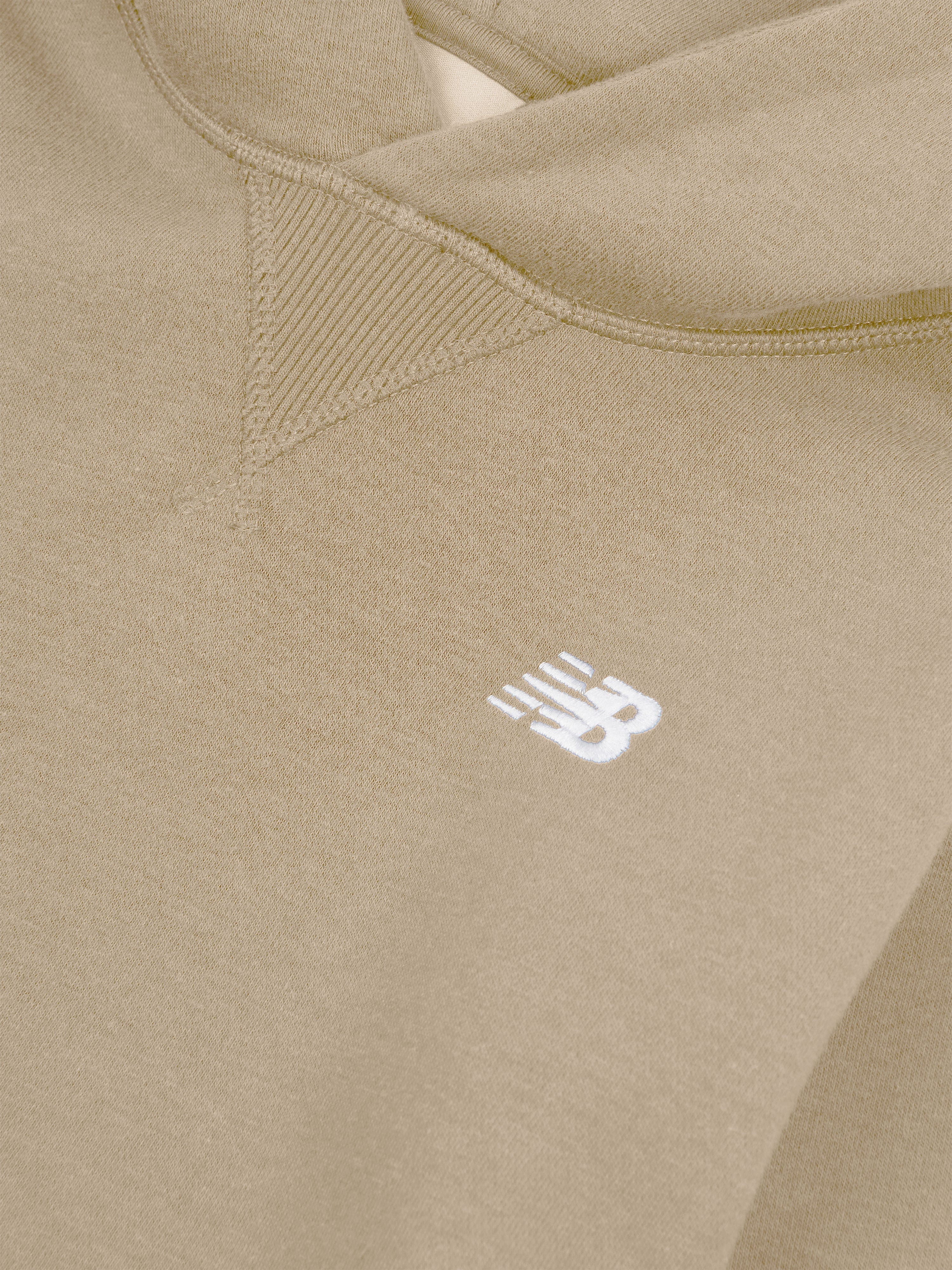 New Balance Boys Brush Back Small Logo Hoodie in Beige Wiki Cheap Pice