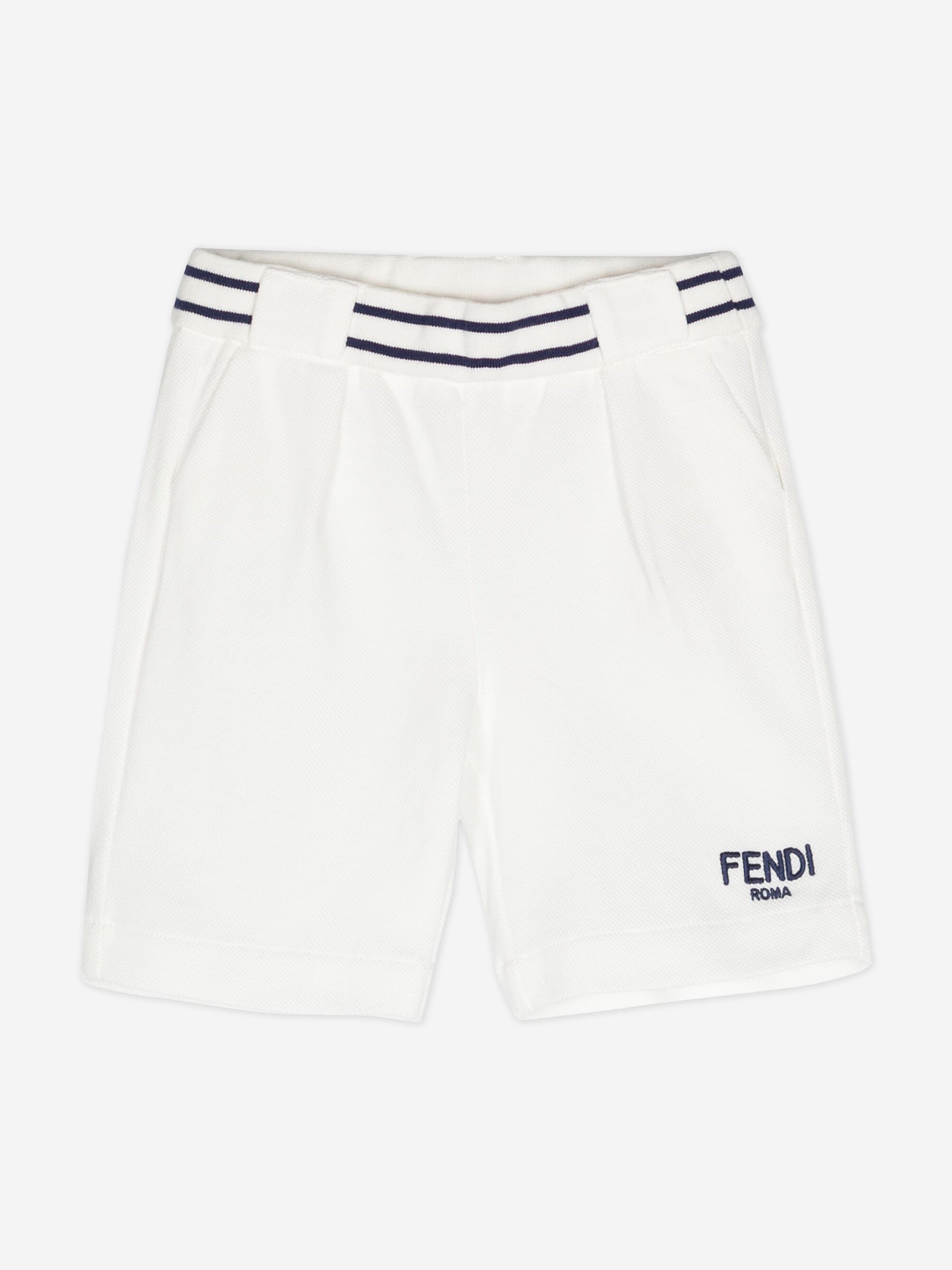 Fendi Baby Boys Logo Shorts in White Sale Genuine