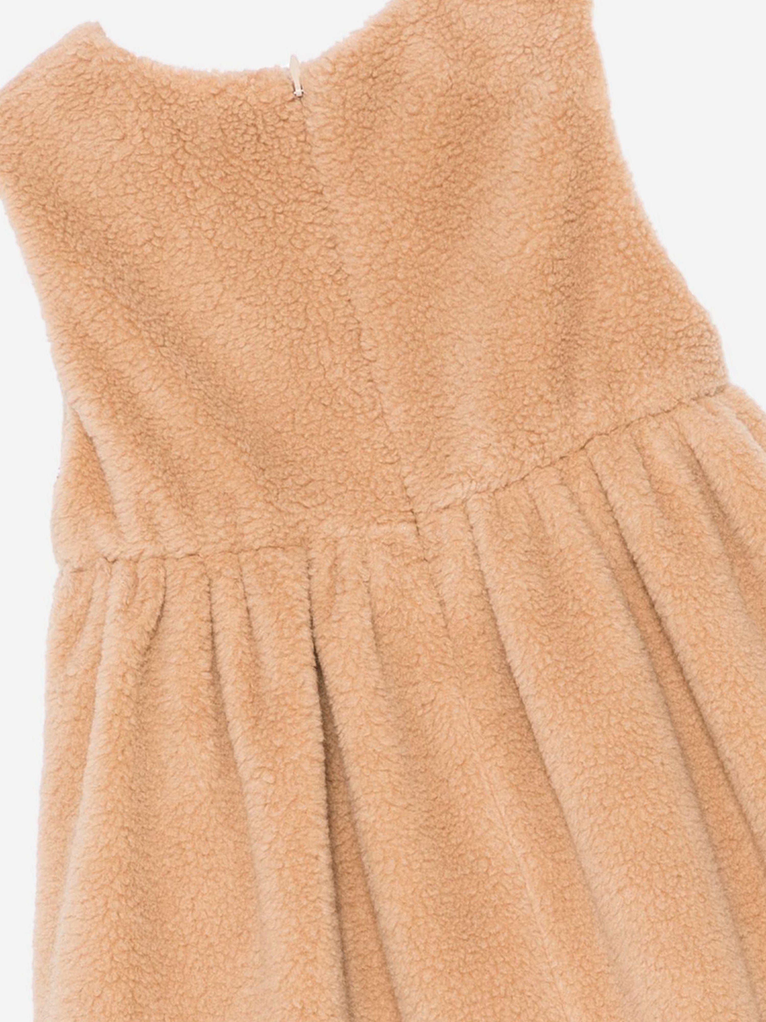 Fendi Baby Girls Teddy Fleece Dress in Beige Free Shipping Get Authentic