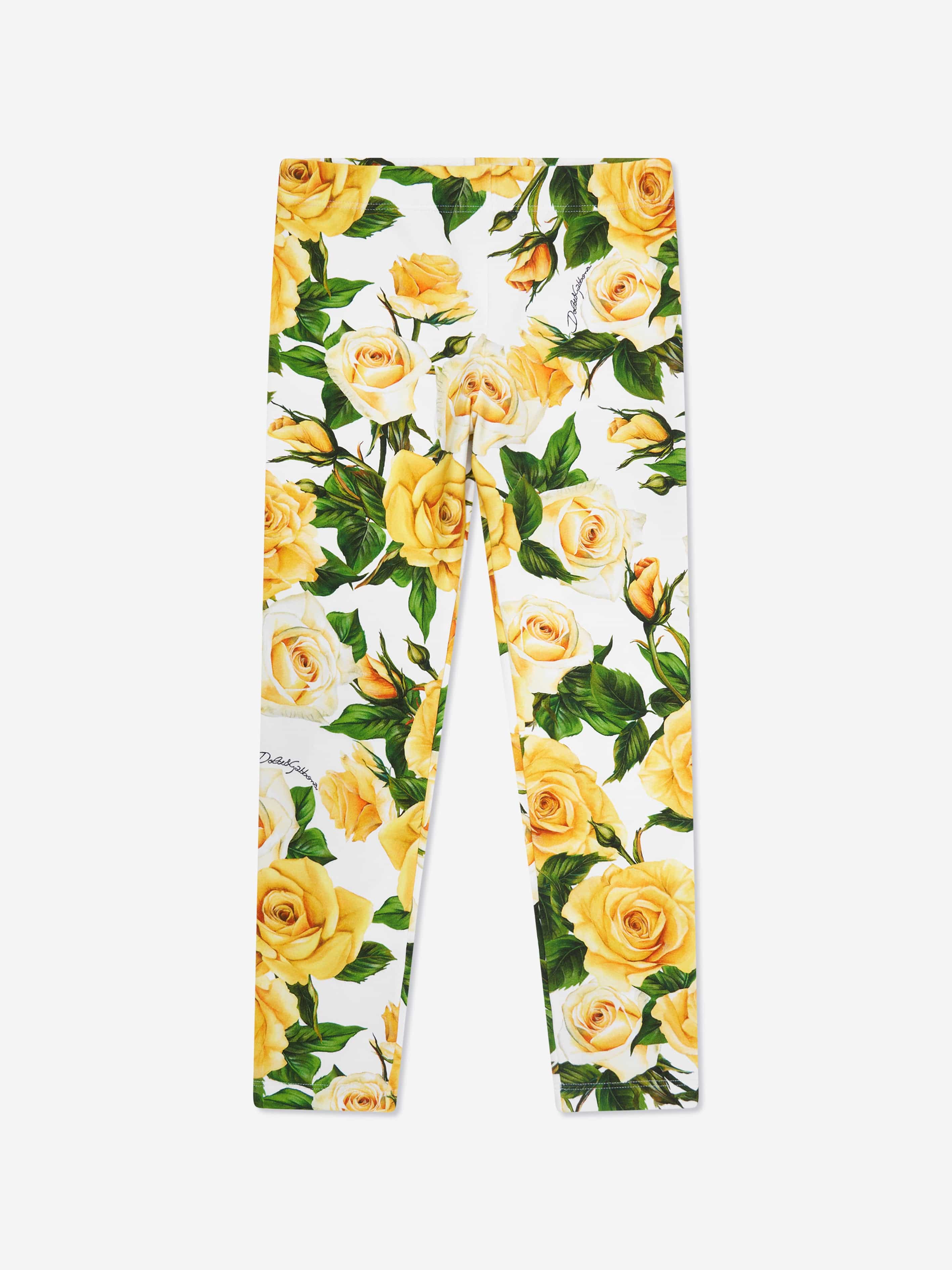 Dolce & Gabbana Girls Rose Print Leggings in Multicolour Official Cheap Online