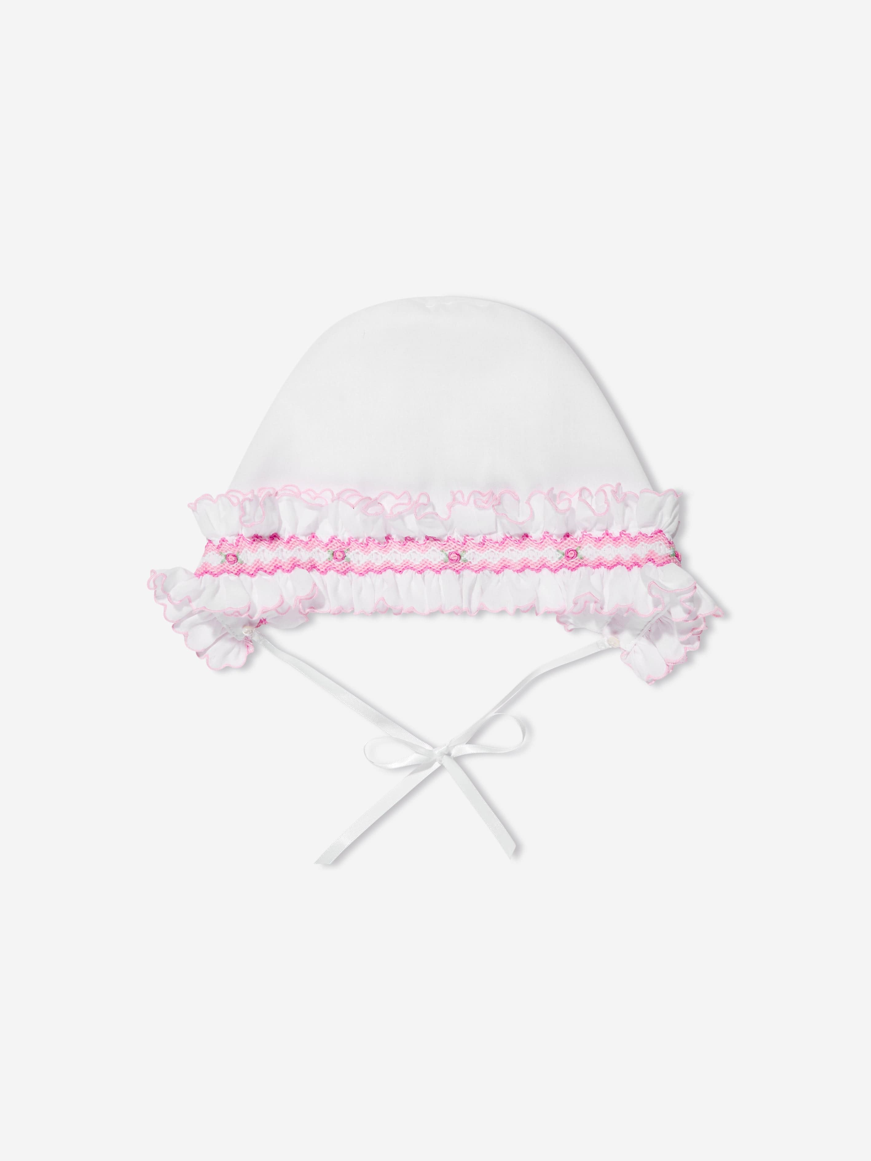 Sarah Louise Baby Girls Bonnet in White 2025 New Cheap Pice
