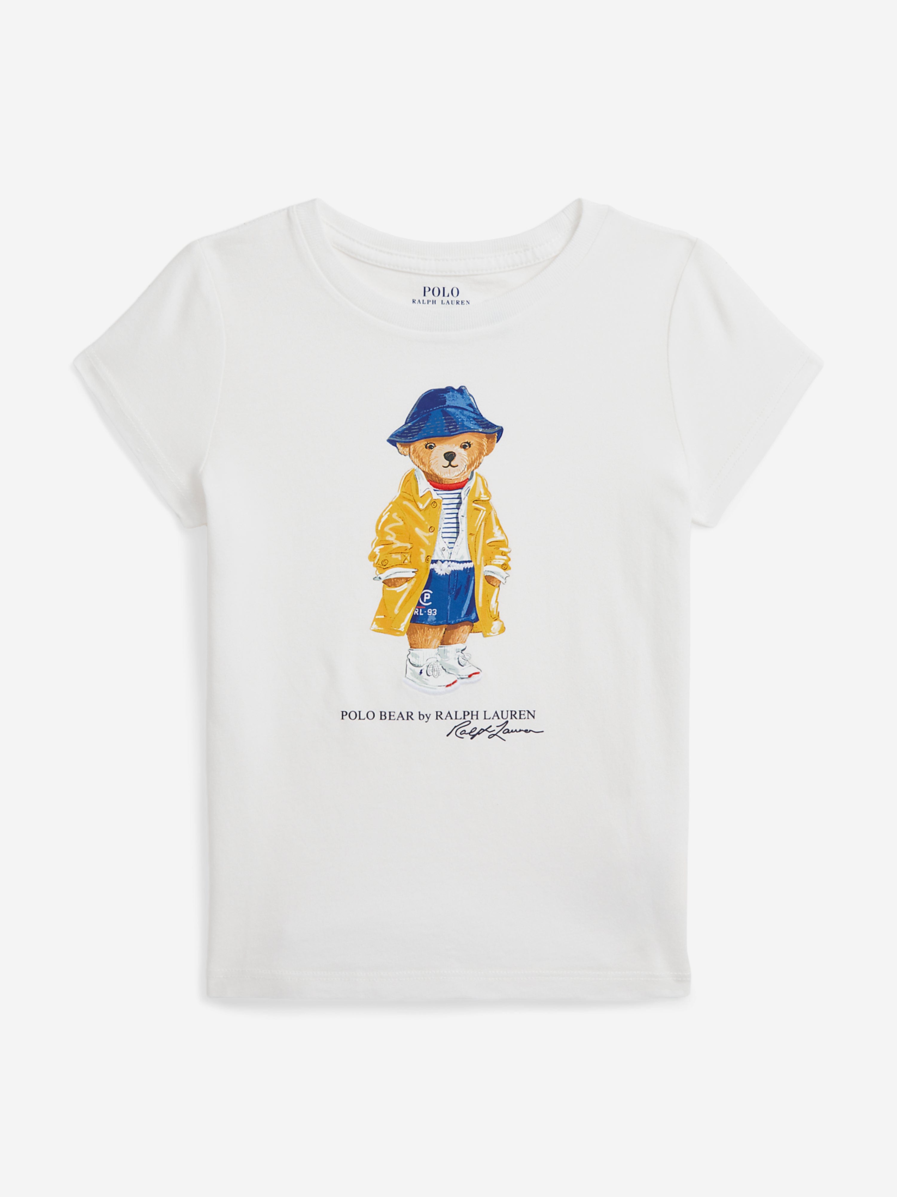 Girls Polo Bear T-Shirt in White For Cheap Online