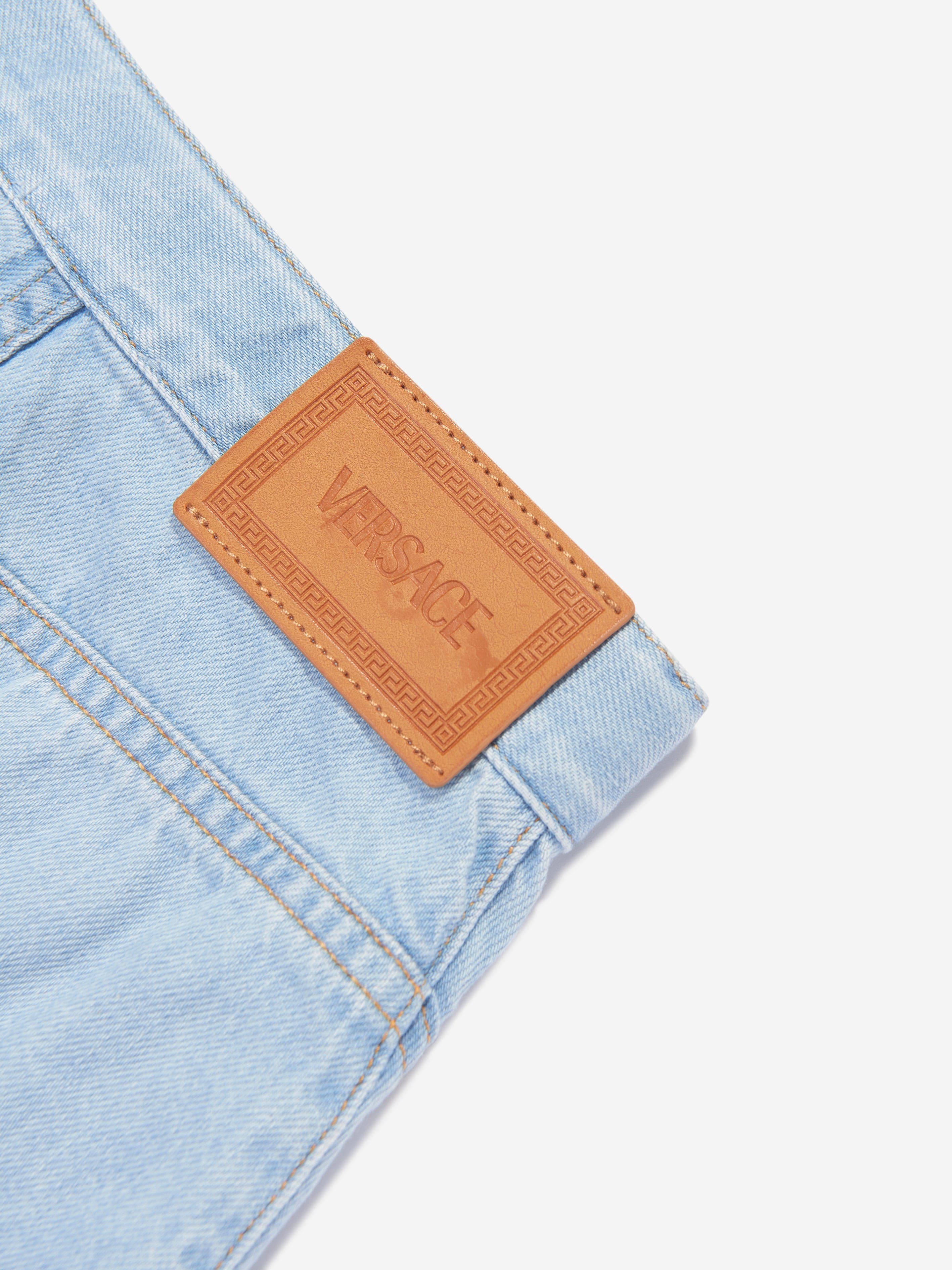 Versace Girls Star Denim Skirt in Blue Sale 100% Authentic