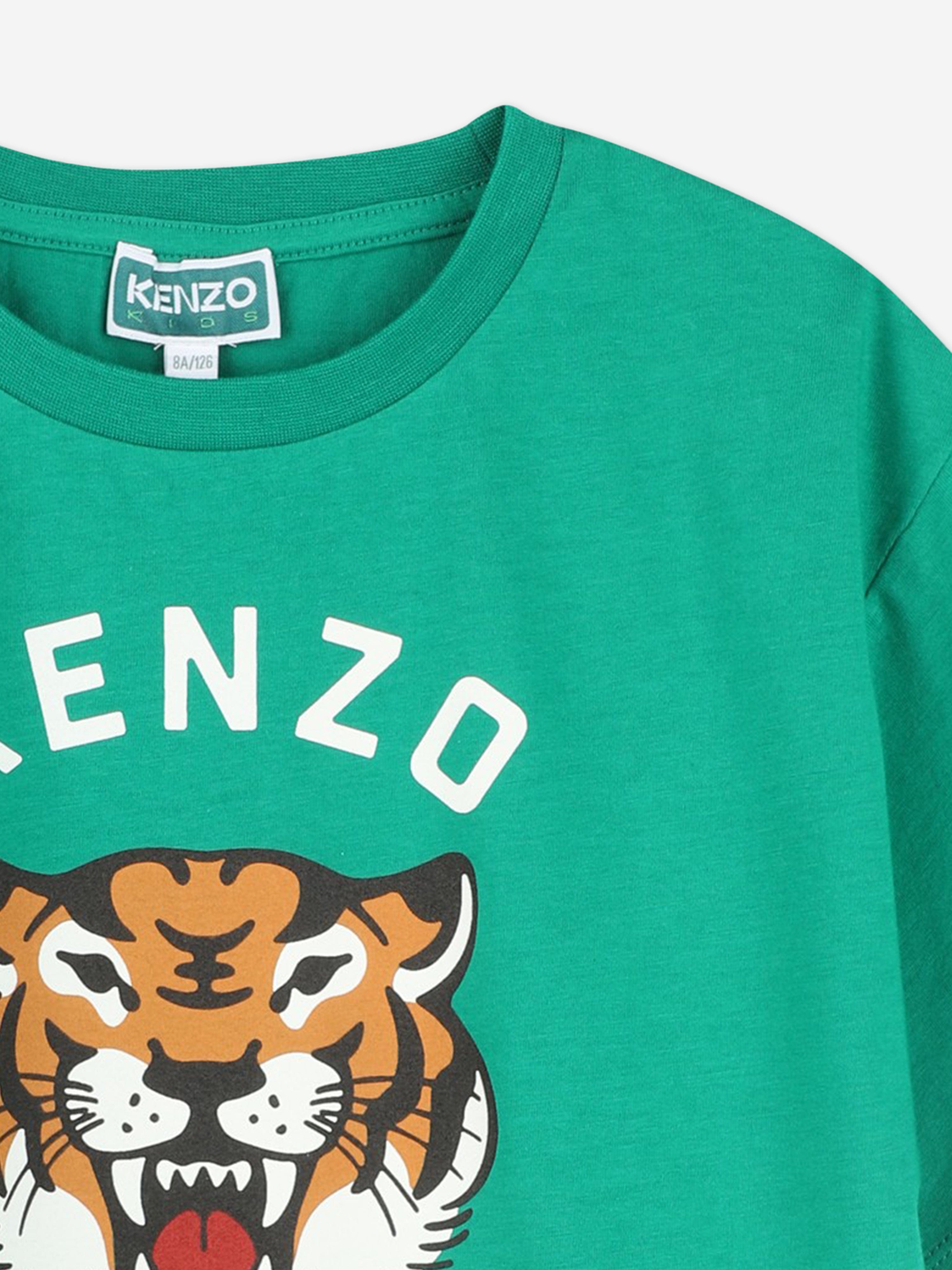Boys Tiger T-Shirt in Green Outlet Supply
