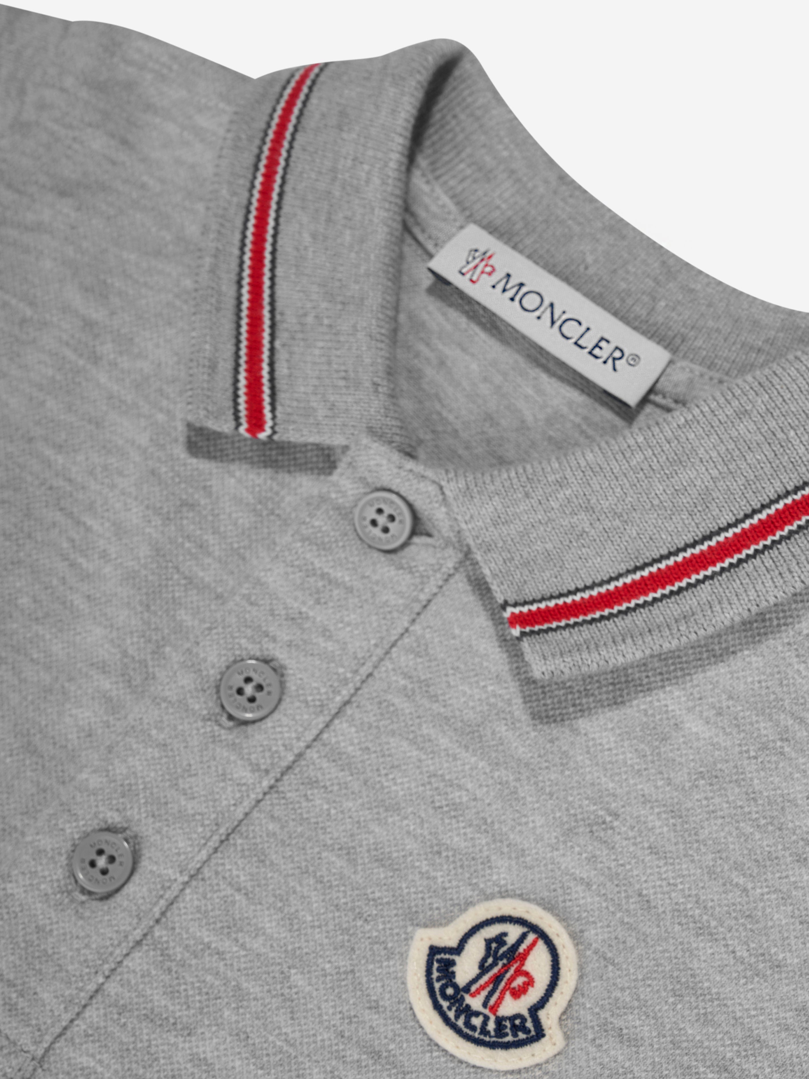 Moncler Enfant Baby Boys Polo Romper in Grey Amazon Cheap Online